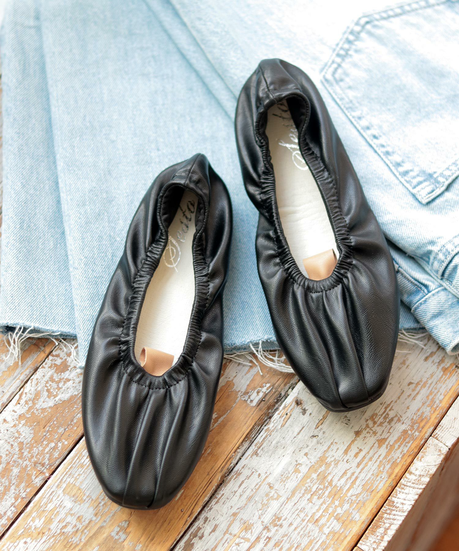 柔らかゴムフラットバレエパンプス▲返品交換不可