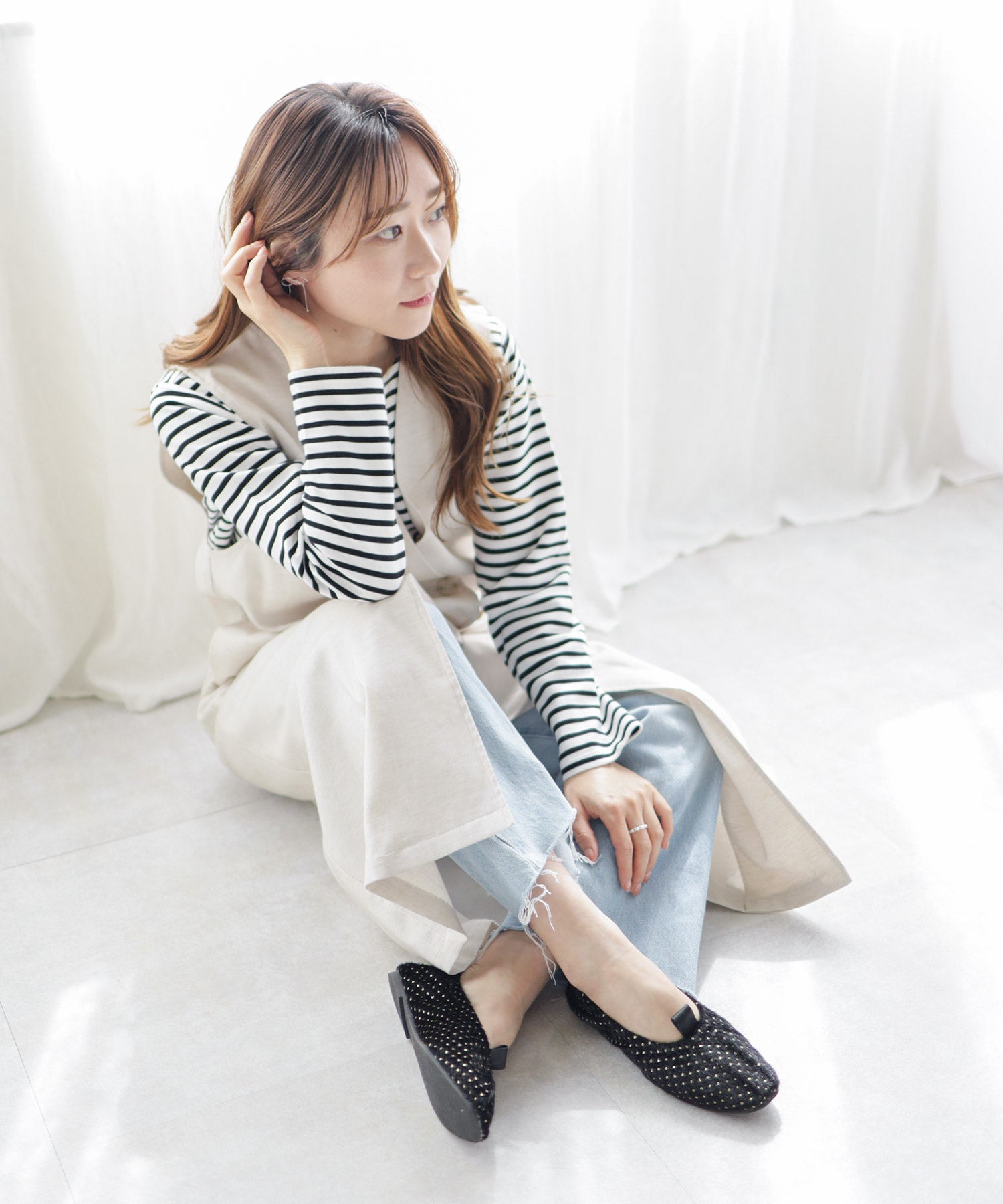 柔らかゴムフラットバレエパンプス▲返品交換不可