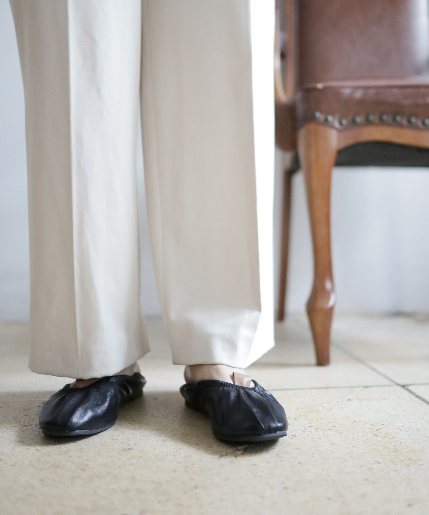 柔らかゴムフラットバレエパンプス▲返品交換不可