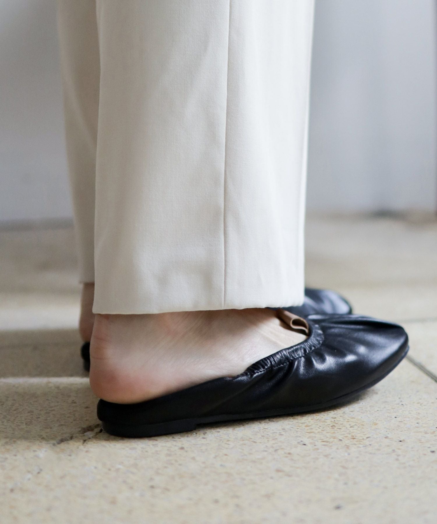 柔らかゴムフラットバレエパンプス▲返品交換不可