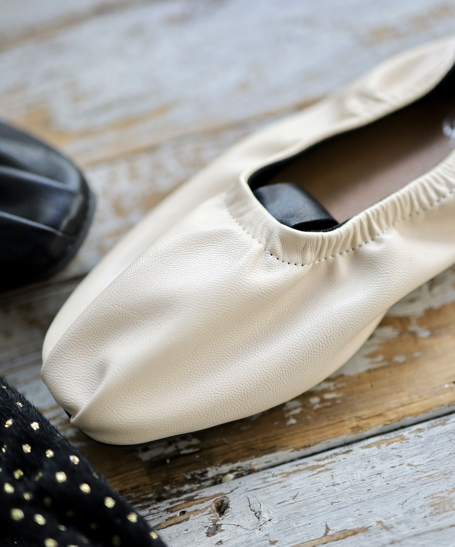 柔らかゴムフラットバレエパンプス▲返品交換不可