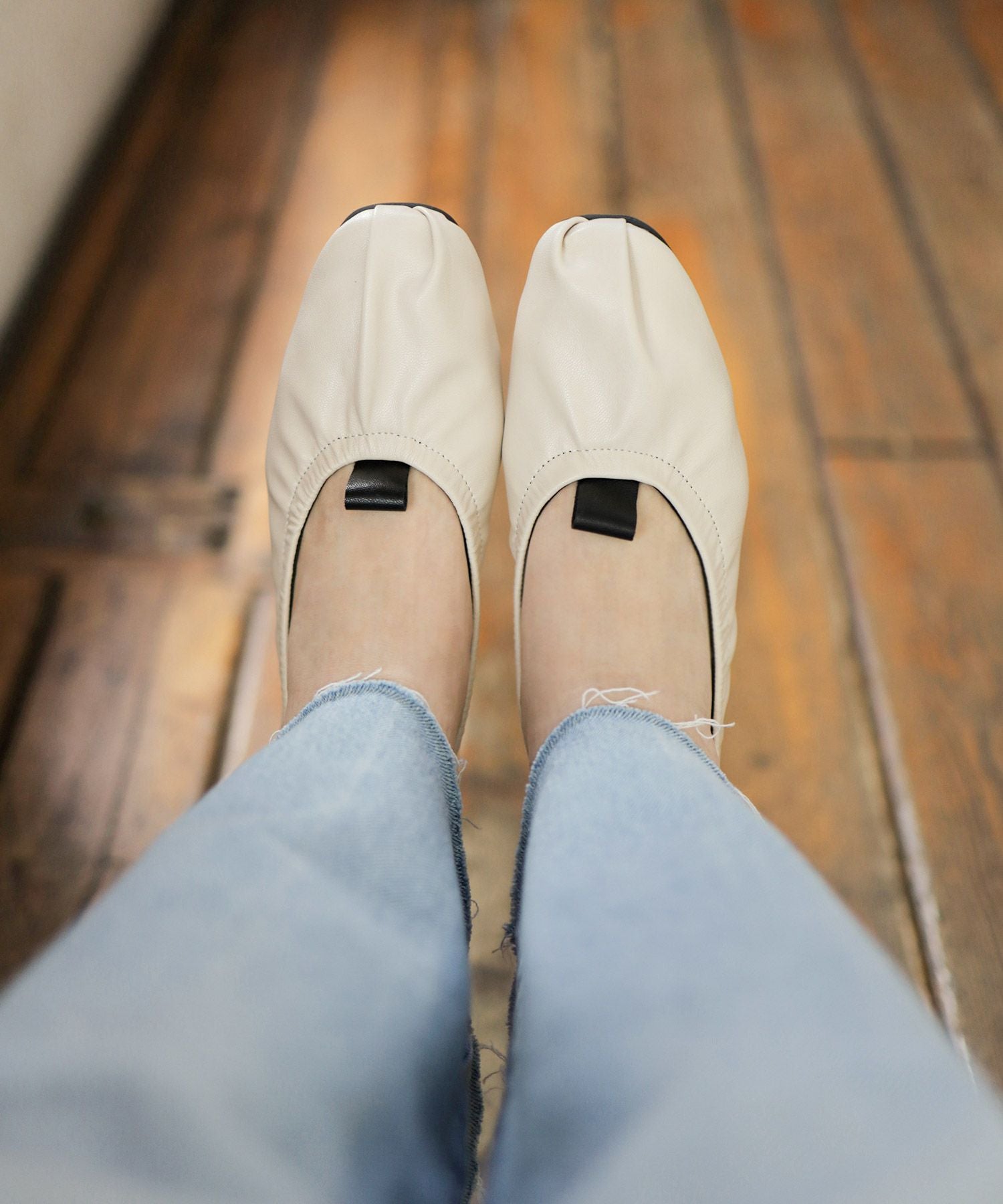 柔らかゴムフラットバレエパンプス▲返品交換不可