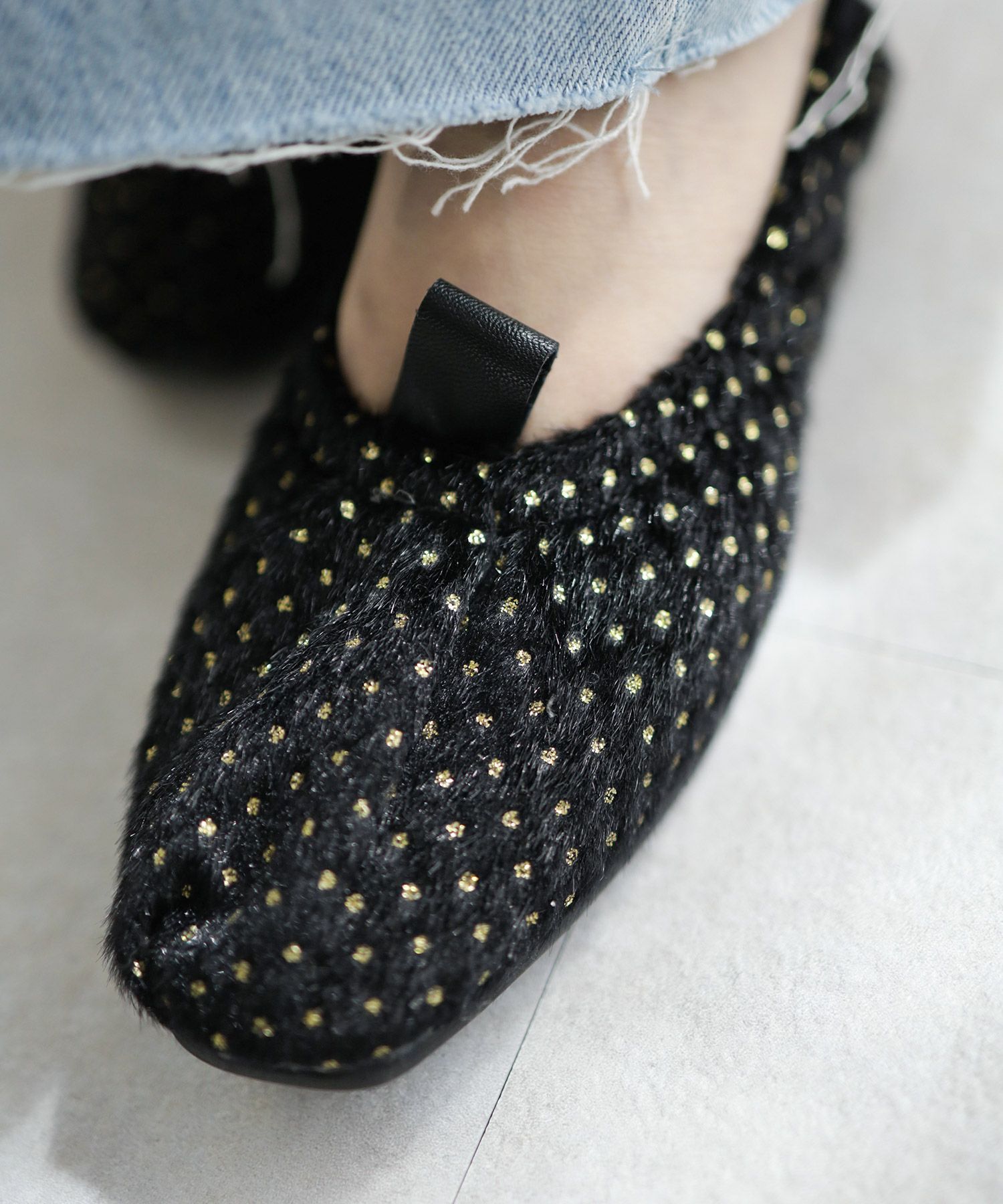 柔らかゴムフラットバレエパンプス▲返品交換不可