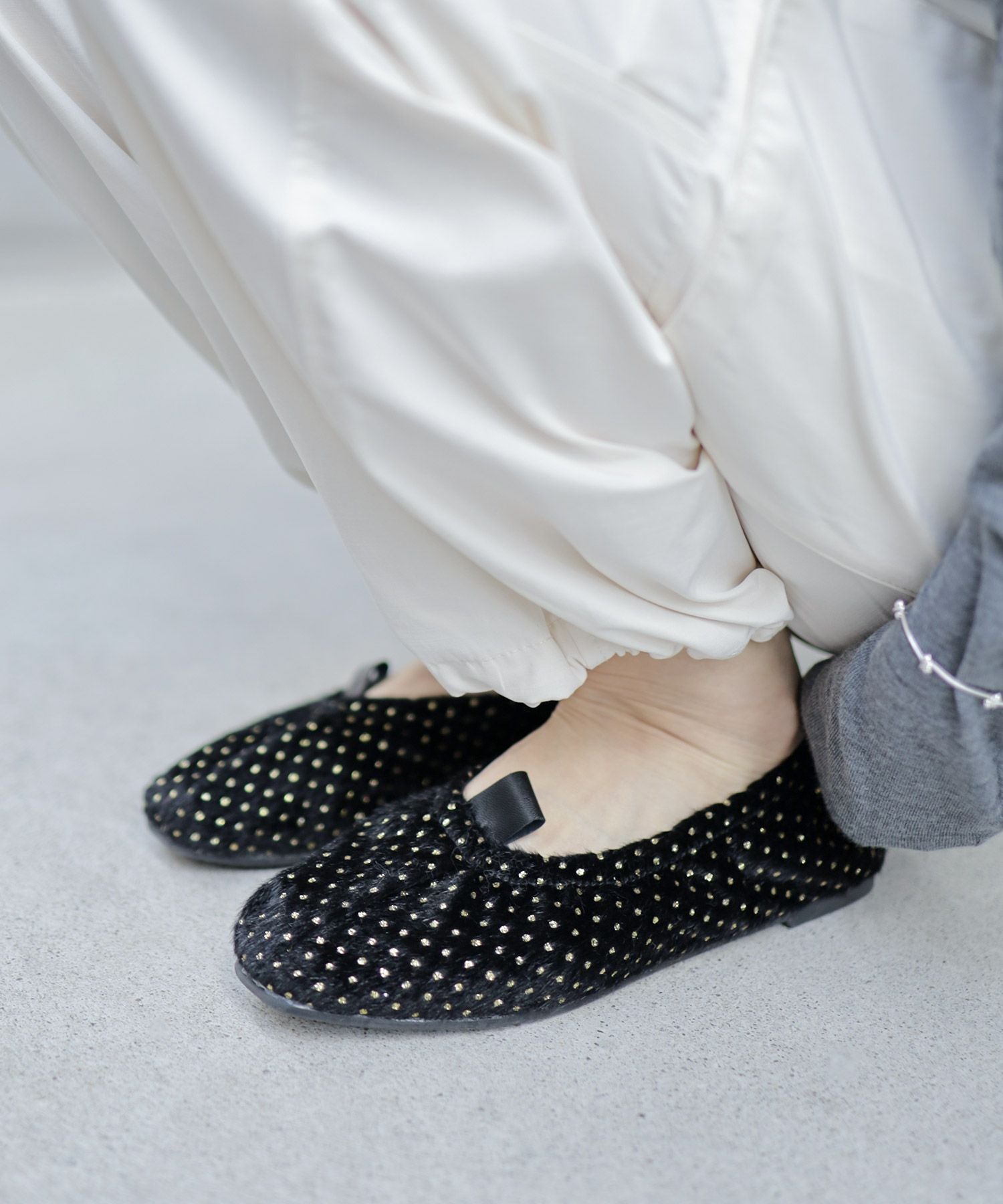 柔らかゴムフラットバレエパンプス▲返品交換不可