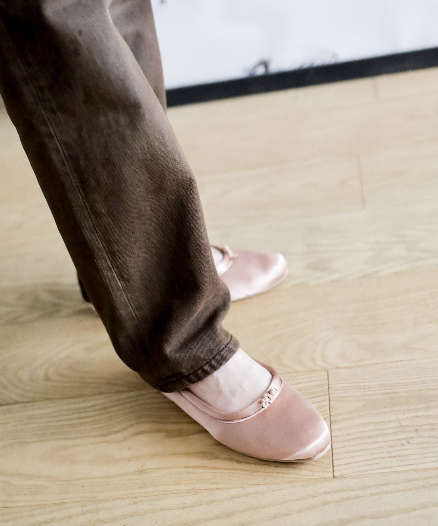 柔らかフィットサテンバレエシューズ ▲返品不可