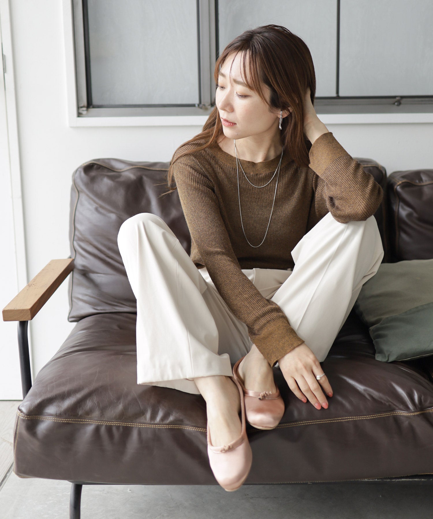 柔らかフィットサテンバレエシューズ ▲返品不可