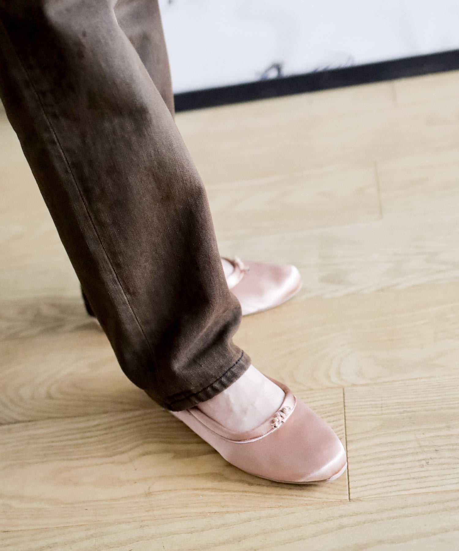 柔らかフィットサテンバレエシューズ ▲返品不可