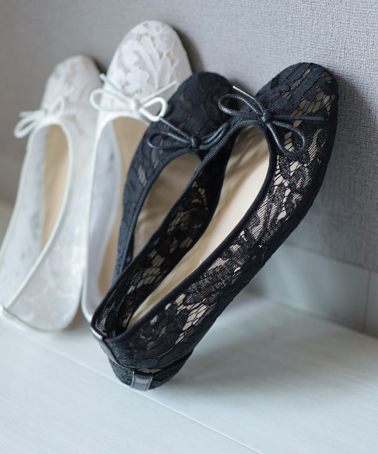 ラッセルレースシースルーバレエシューズ▲返品不可