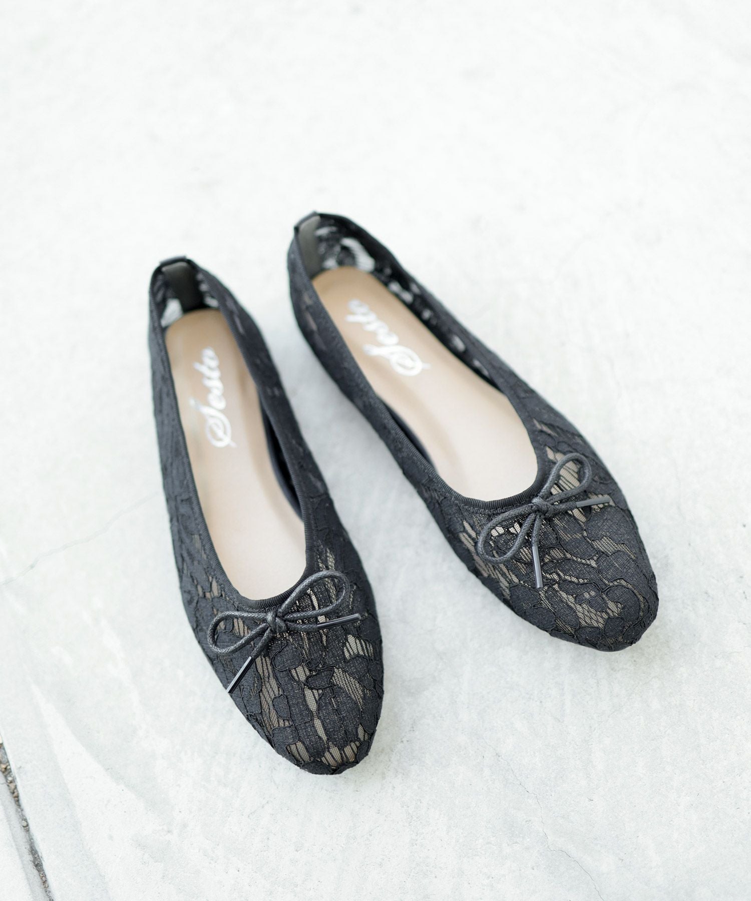 ラッセルレースシースルーバレエシューズ▲返品不可