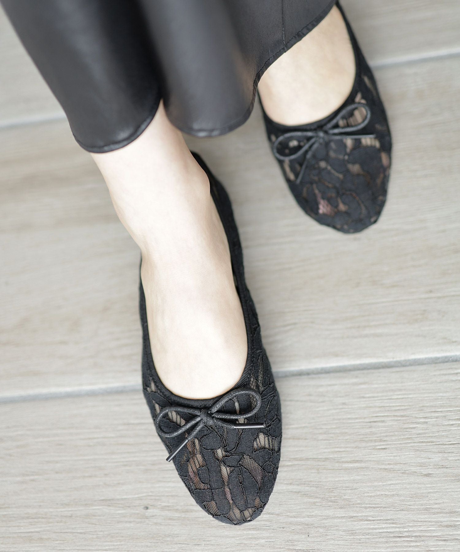 ラッセルレースシースルーバレエシューズ▲返品不可