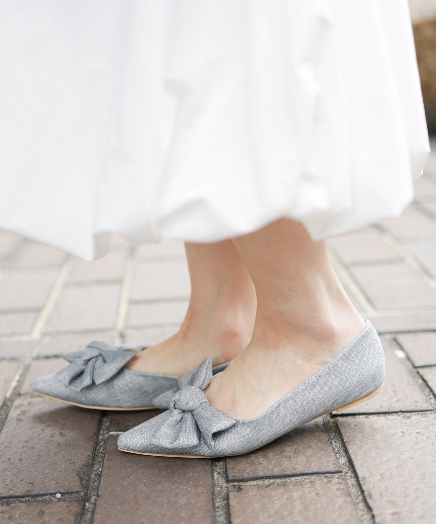 ポインテッドトゥリボンフラットパンプス【公式ショップ・ZOZOTOWN限定販売アイテム】