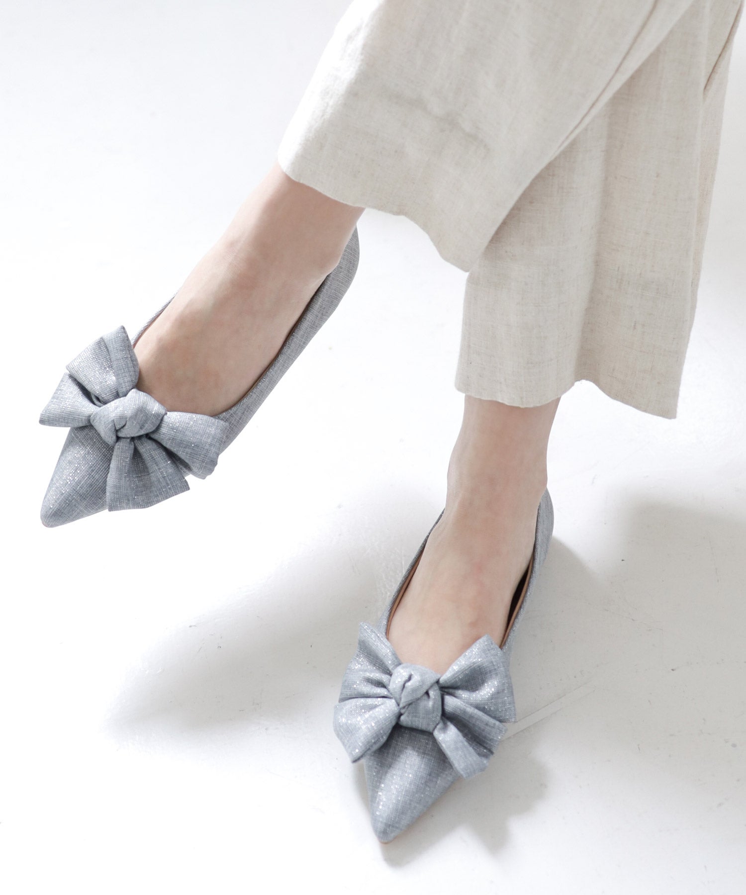ポインテッドトゥリボンフラットパンプス【公式ショップ・ZOZOTOWN限定販売アイテム】