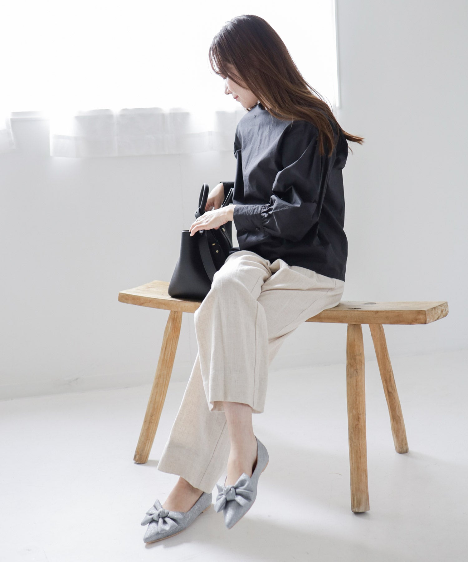 ポインテッドトゥリボンフラットパンプス【公式ショップ・ZOZOTOWN限定販売アイテム】