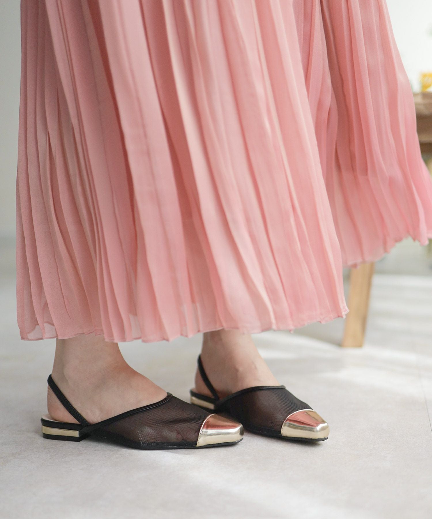 シースルーゴムフィット2wayミュールサンダル Newサイズ