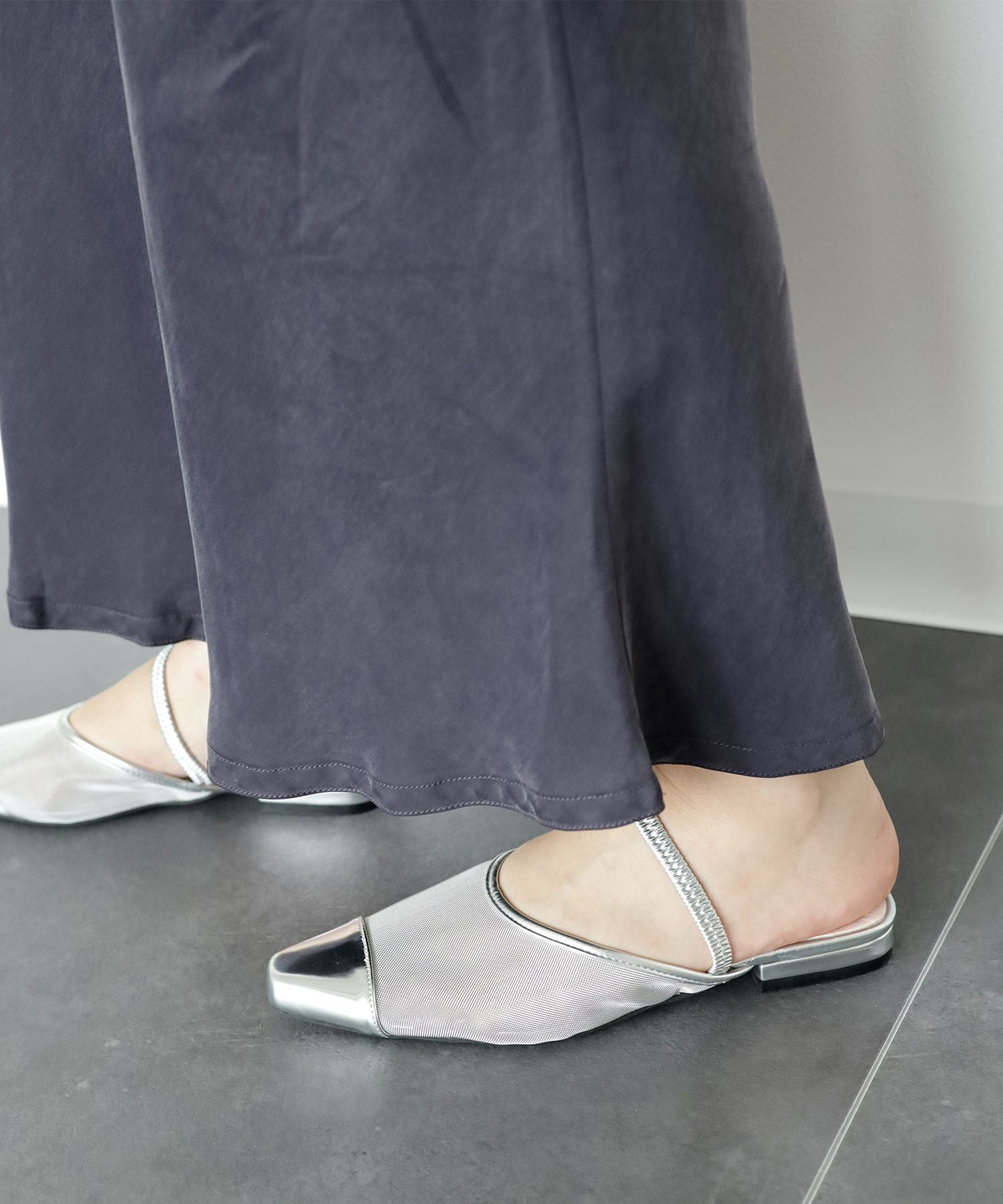 シースルーゴムフィット2wayミュールサンダル Newサイズ