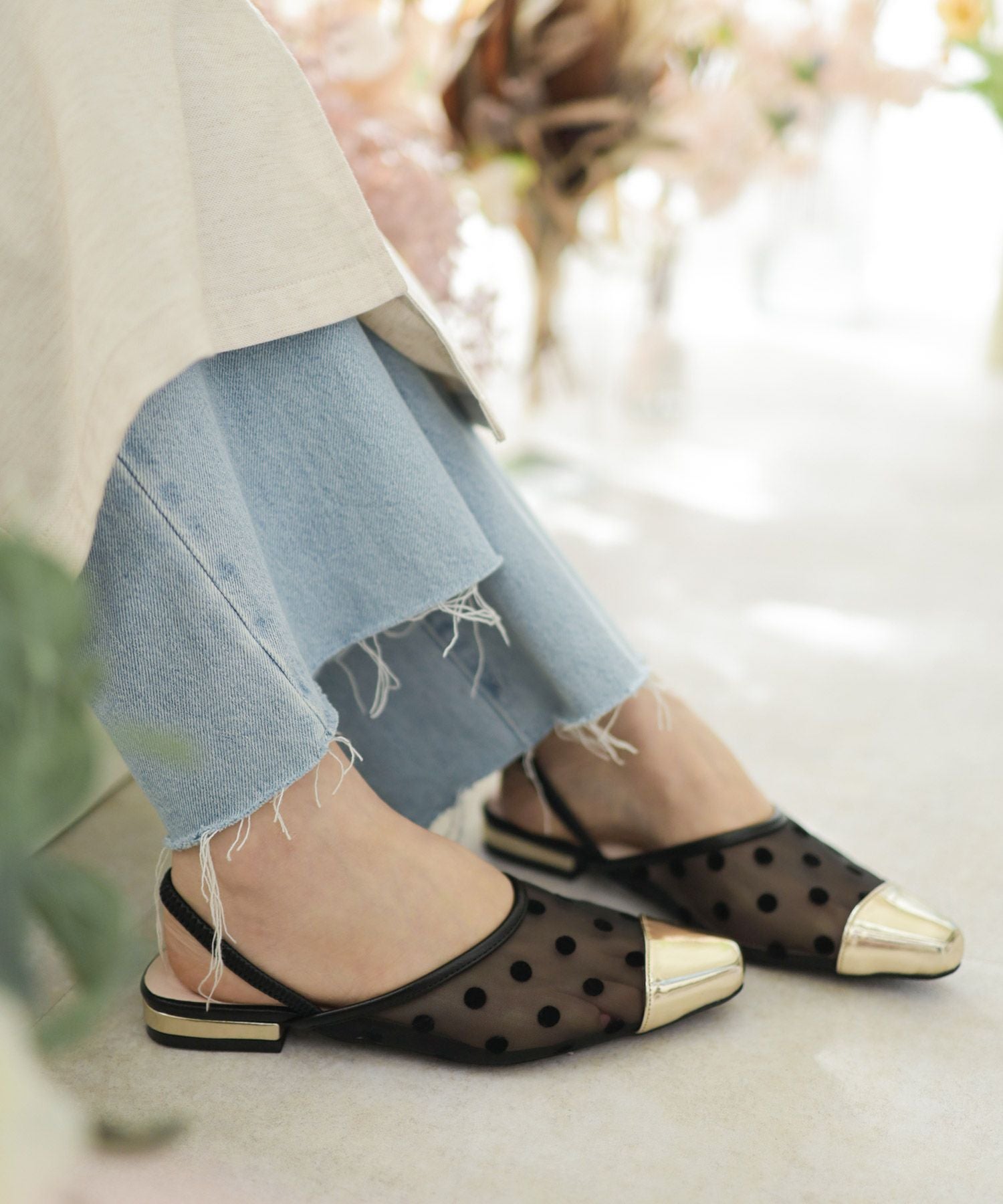 シースルーゴムフィット2wayミュールサンダル Newサイズ