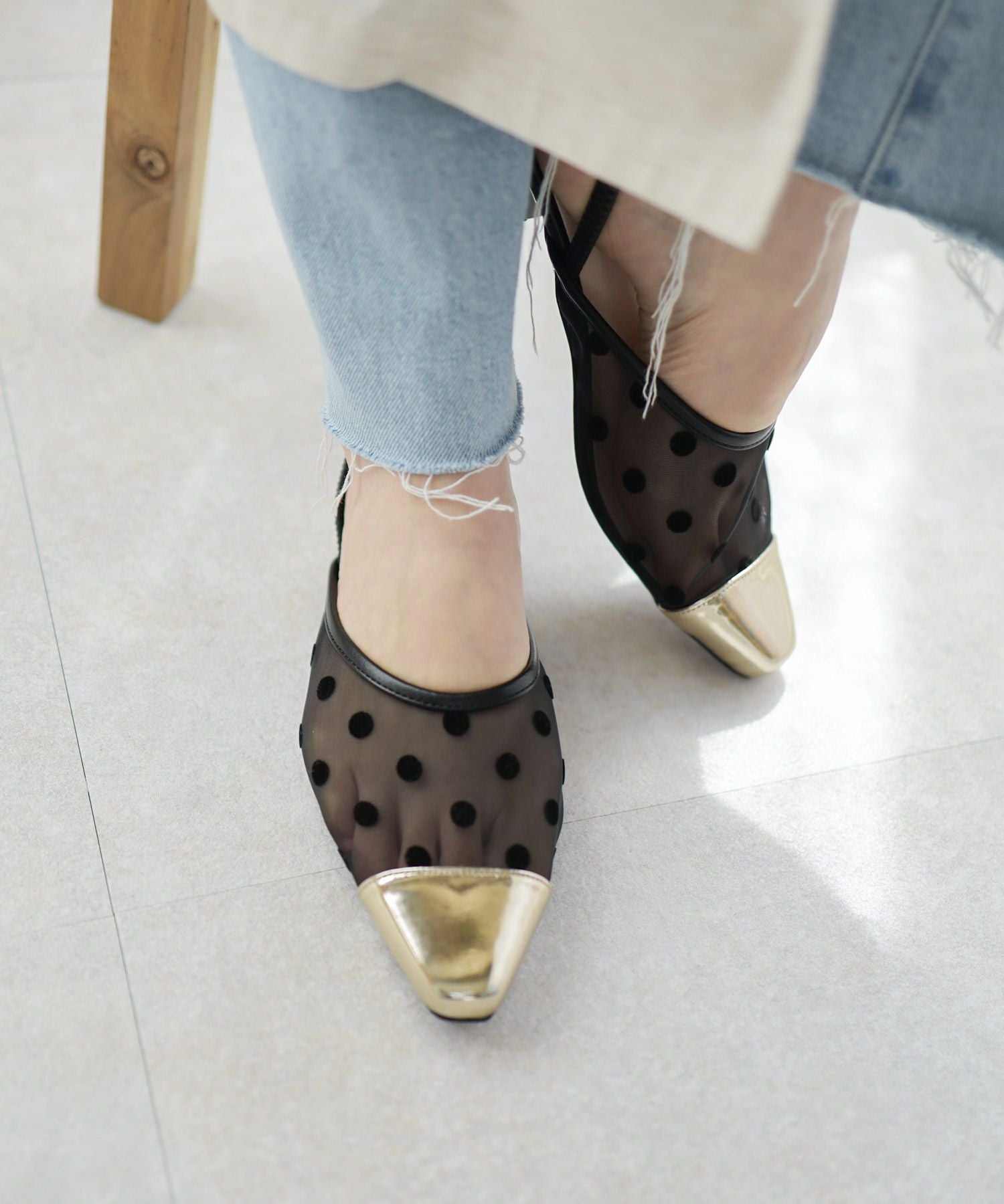 シースルーゴムフィット2wayミュールサンダル Newサイズ