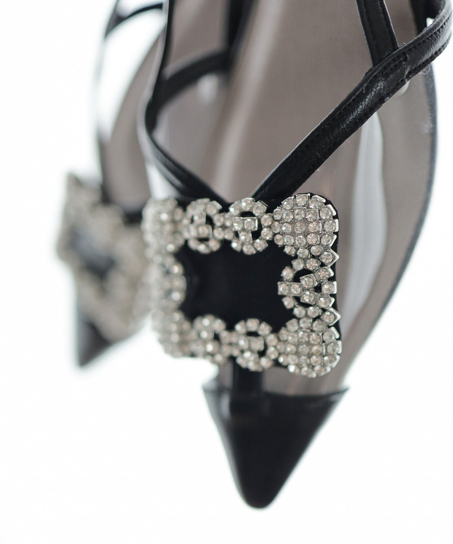 ビジュー付きクリアサンダル▲返品不可