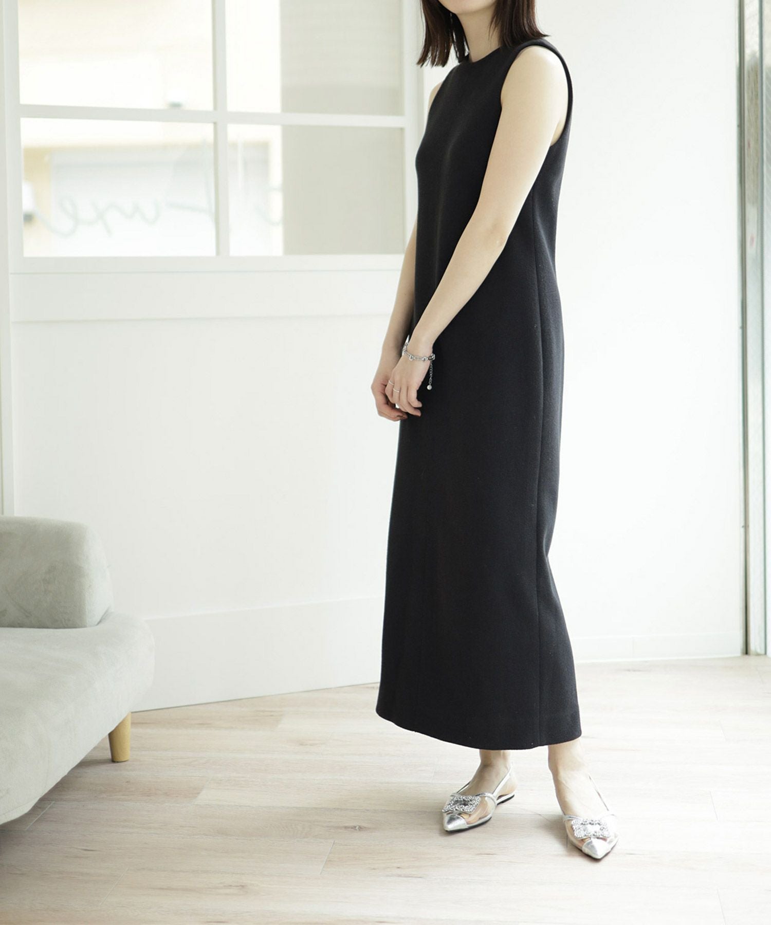 ビジュー付きクリアサンダル▲返品不可