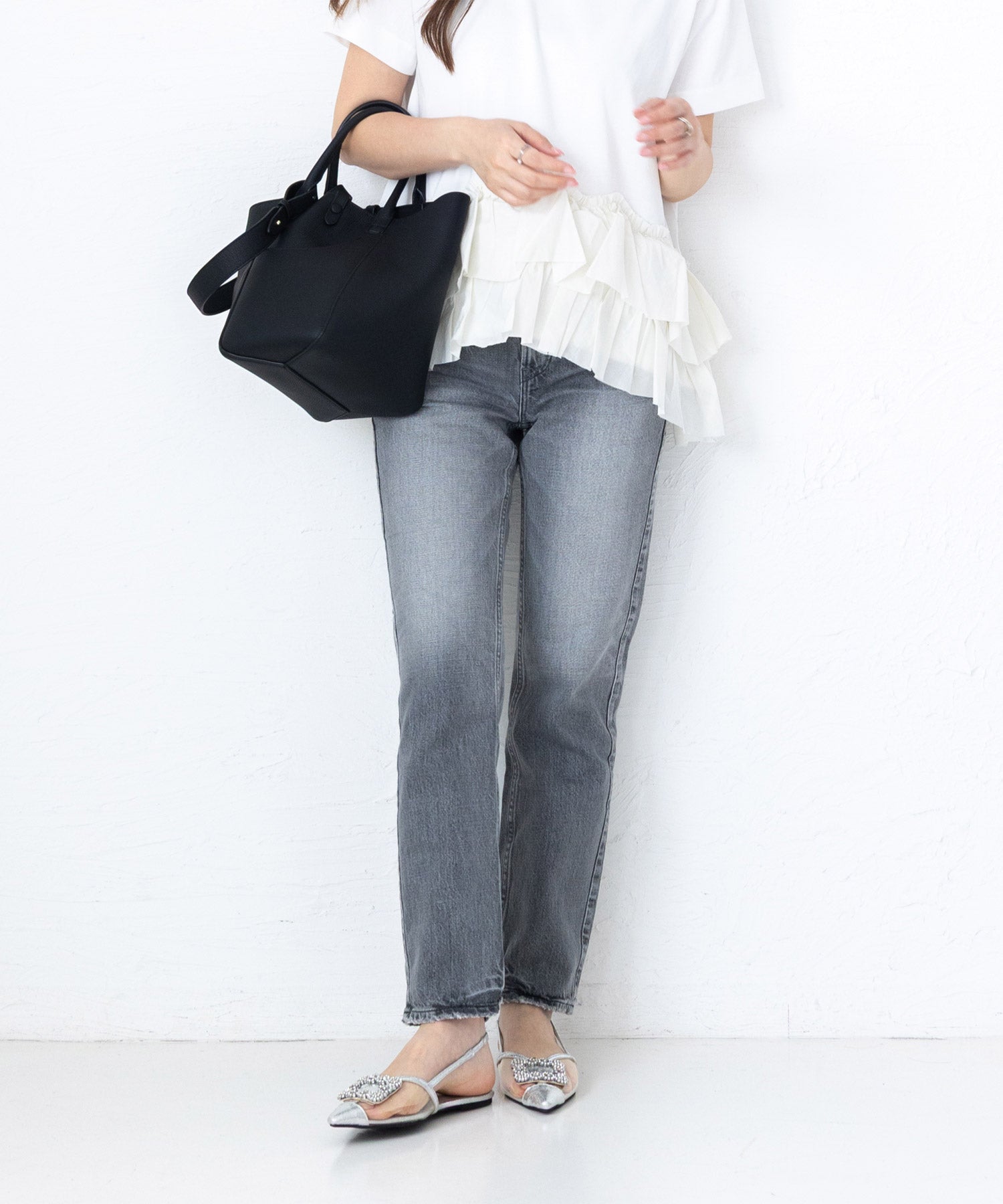 ビジュー付きクリアサンダル▲返品不可