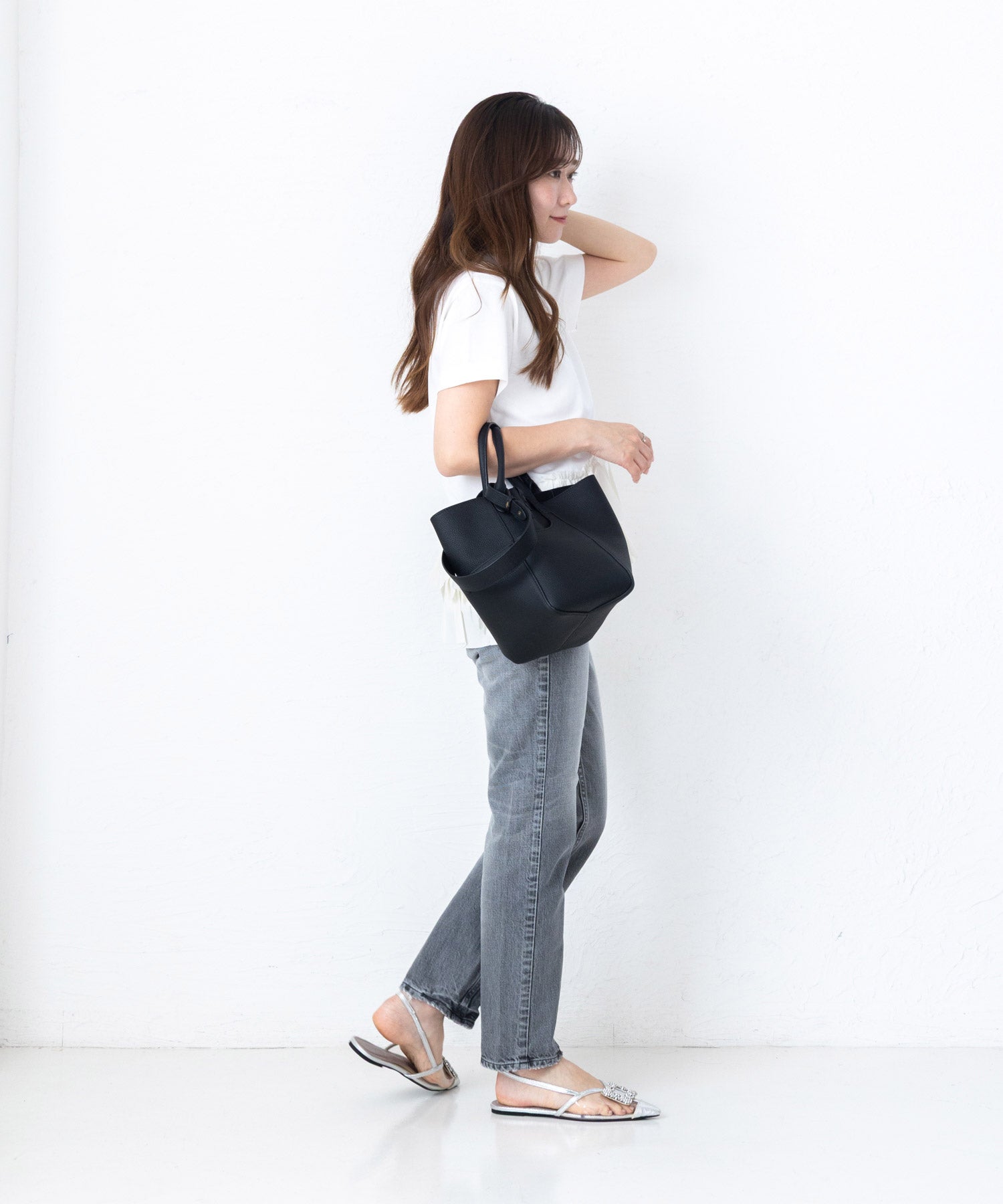 ビジュー付きクリアサンダル▲返品不可