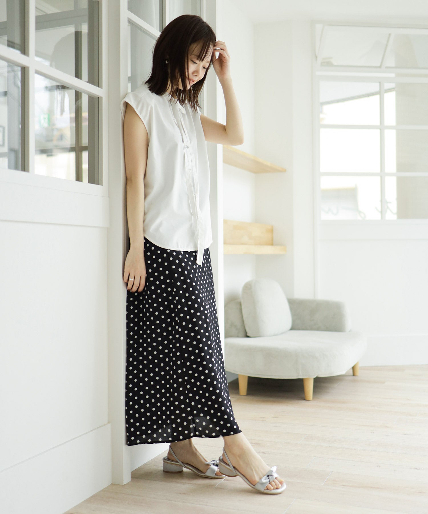 サテンリボンローヒールサンダル▲返品不可