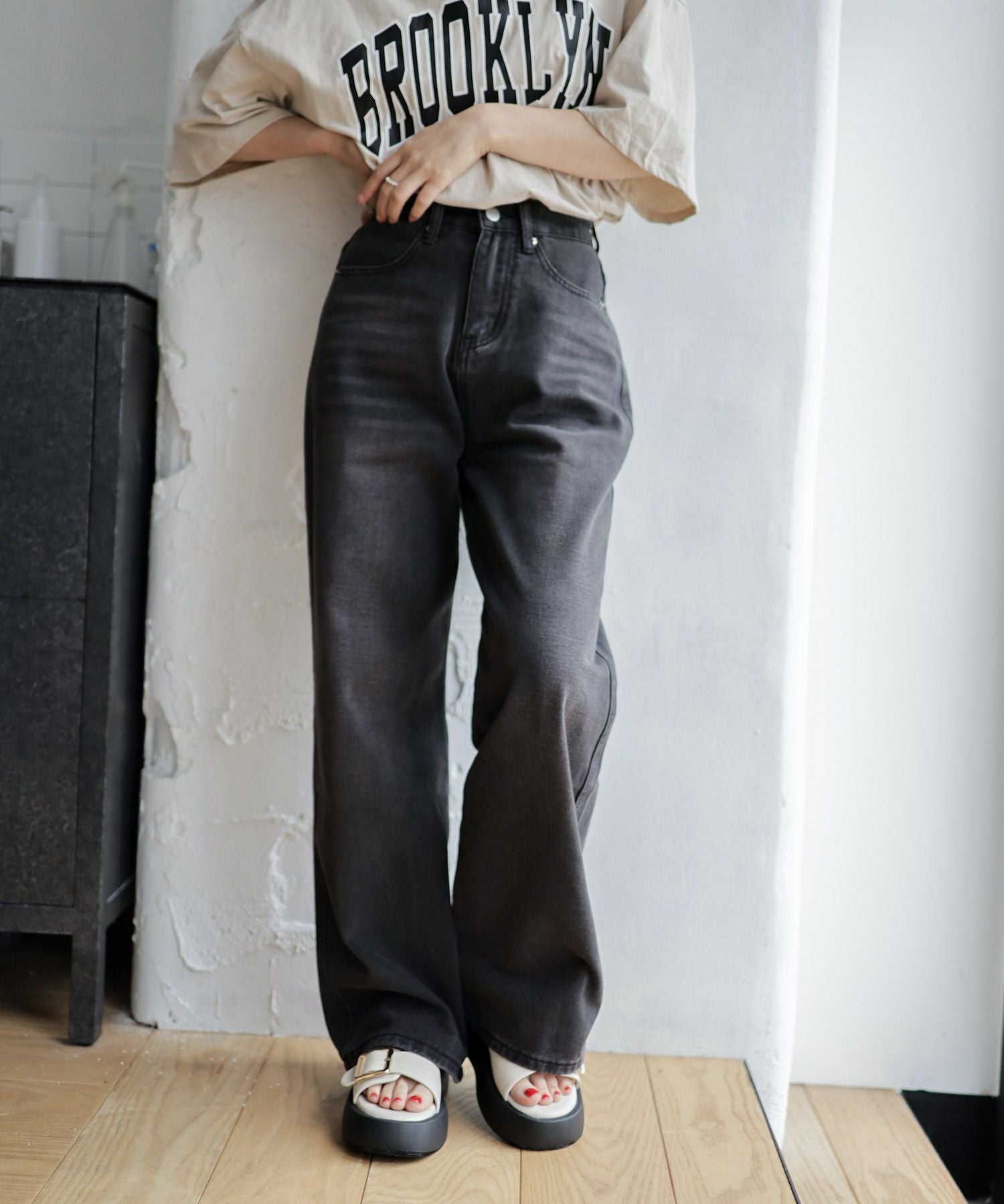 ダブルベルト厚底サンダル