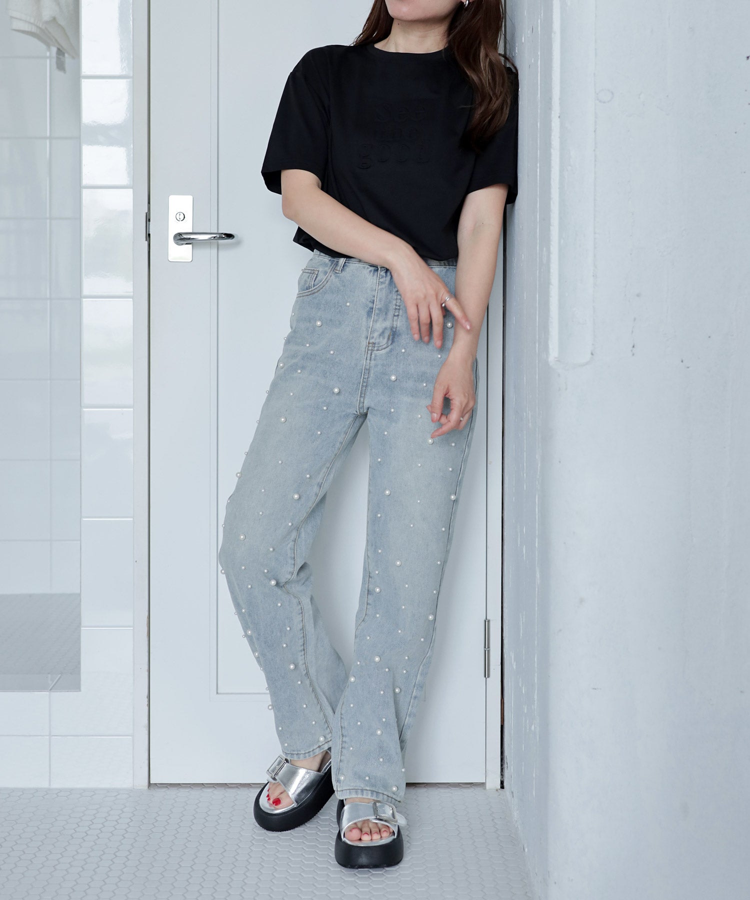 ダブルベルト厚底サンダル