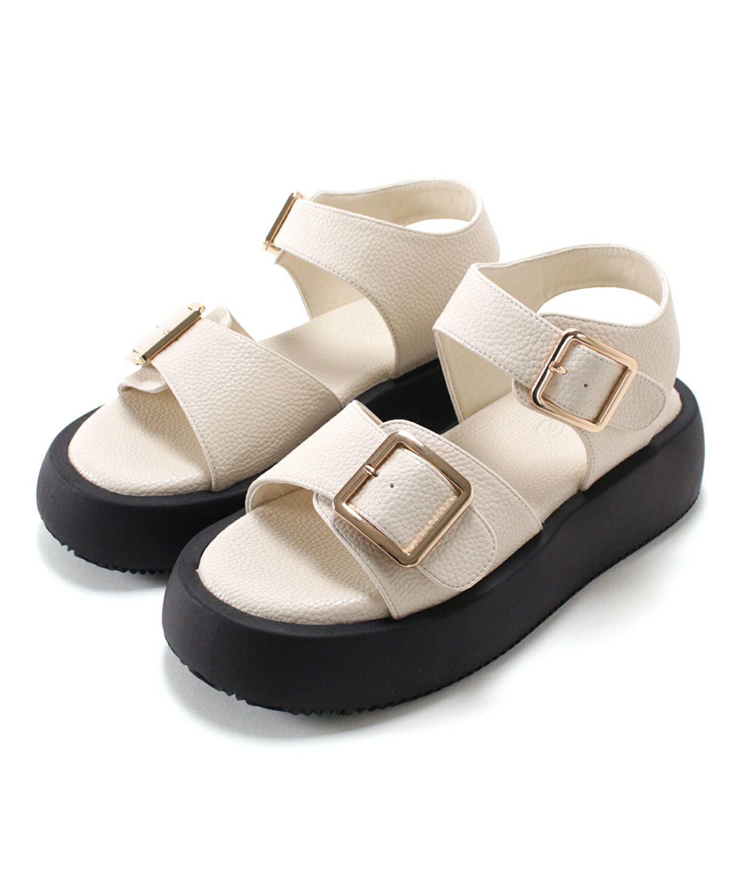 ダブルベルト厚底サンダル