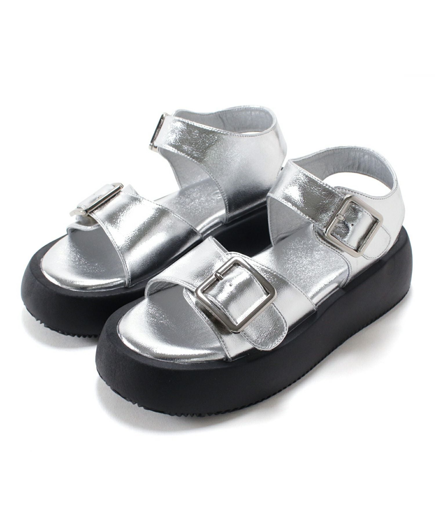 ダブルベルト厚底サンダル