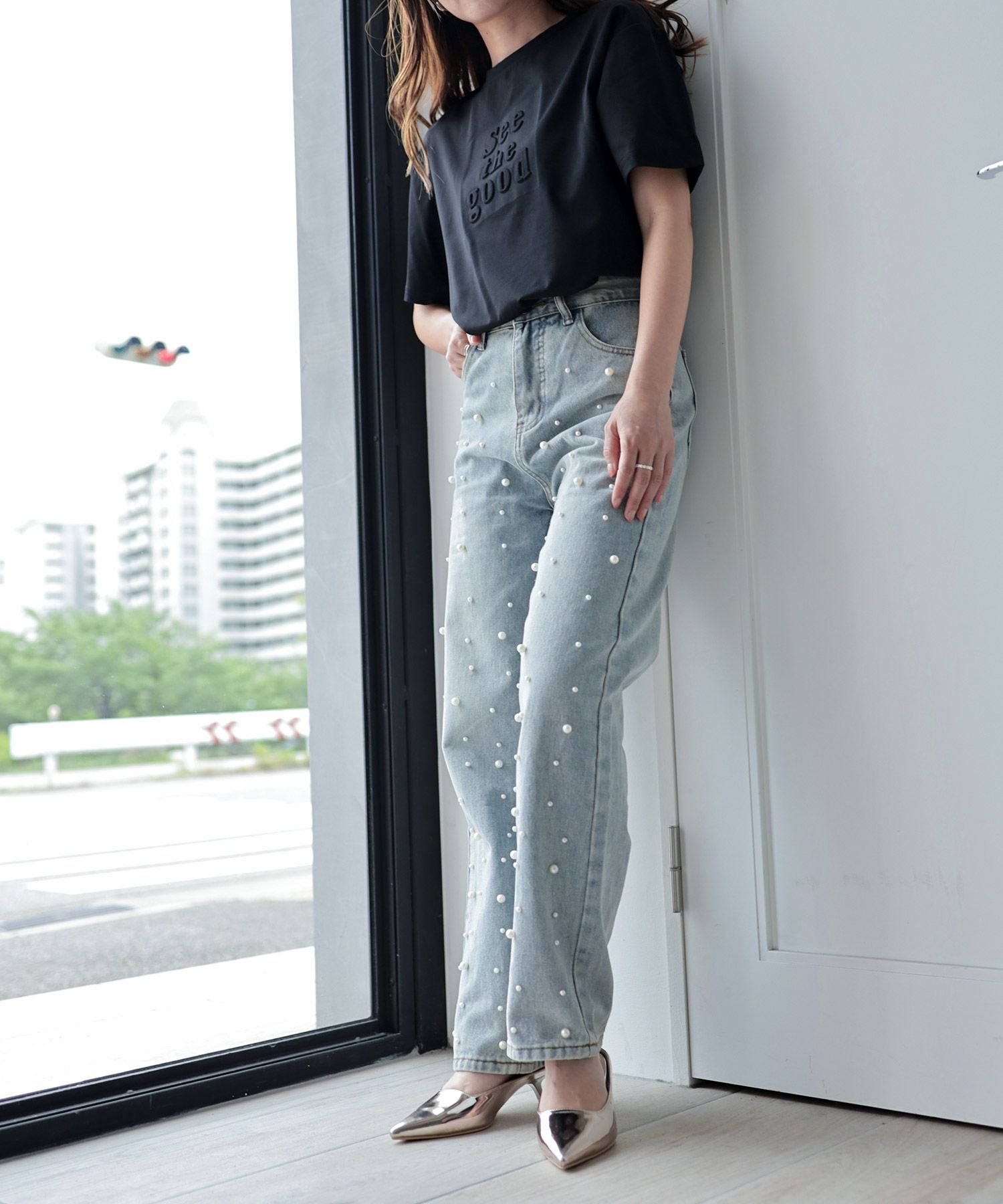 カーブヒールポインテッドトゥミュールサンダル▲返品不可