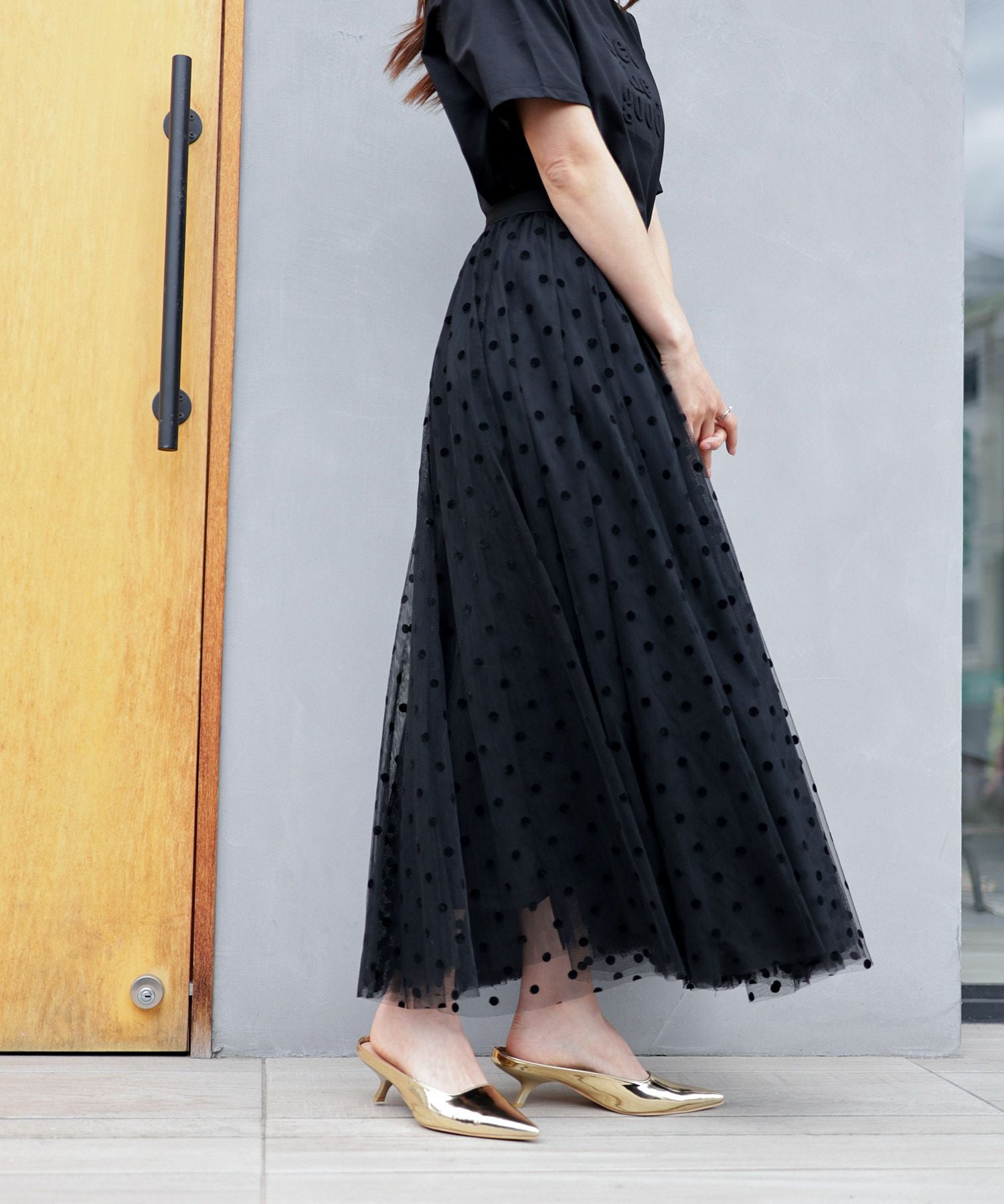 カーブヒールポインテッドトゥミュールサンダル▲返品不可