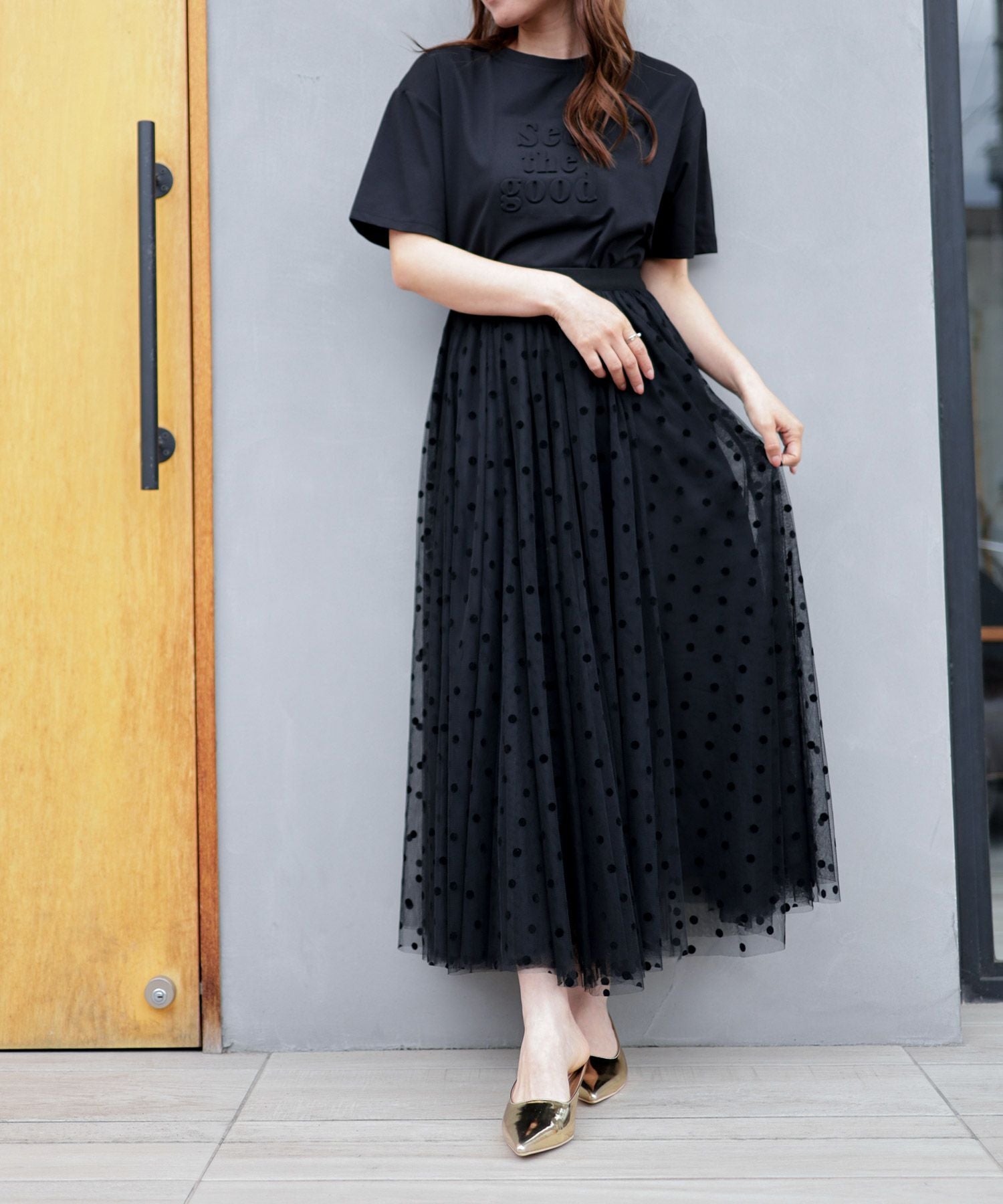 カーブヒールポインテッドトゥミュールサンダル▲返品不可