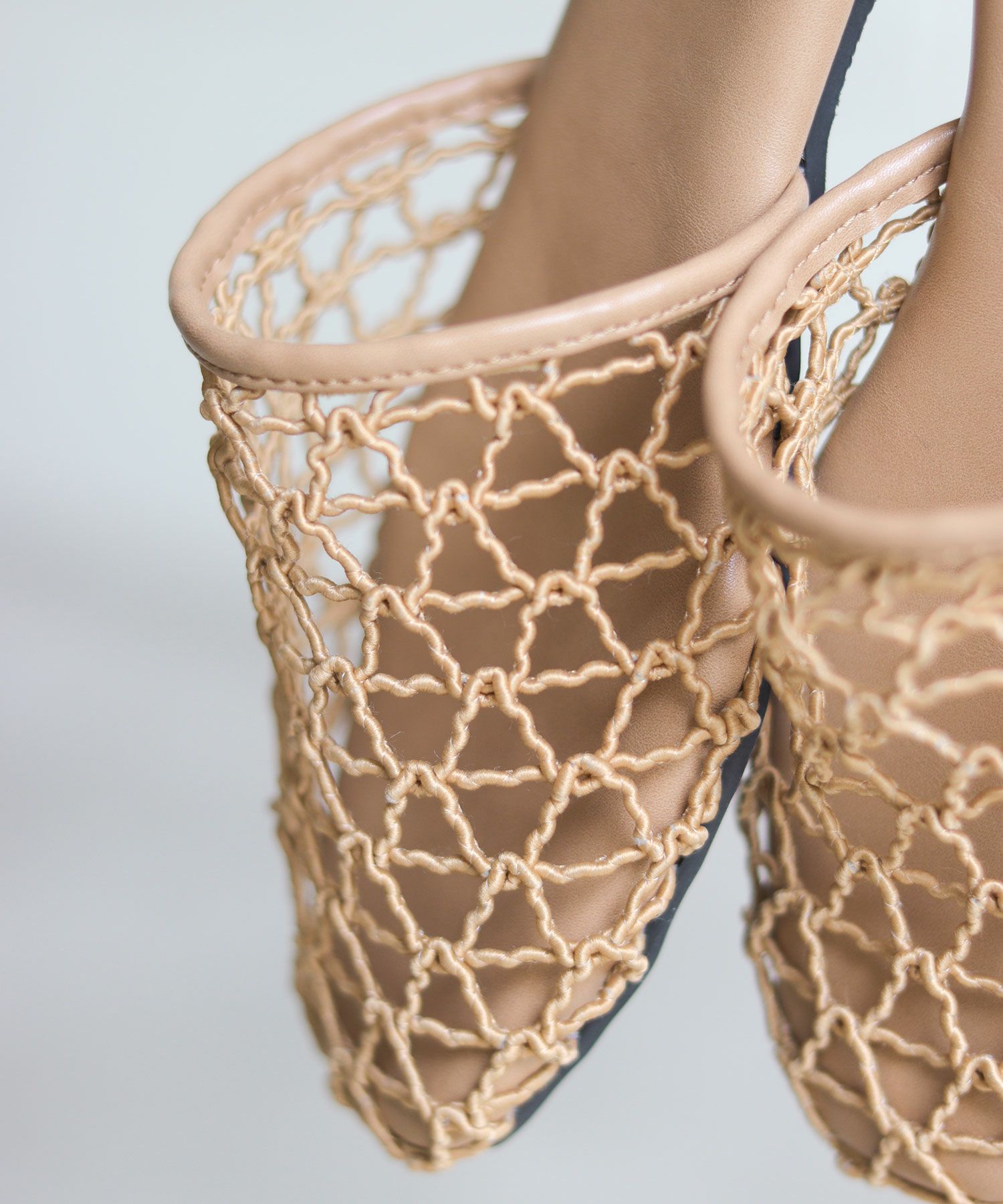 手編みメッシュ2wayフラットサンダル▲返品不可