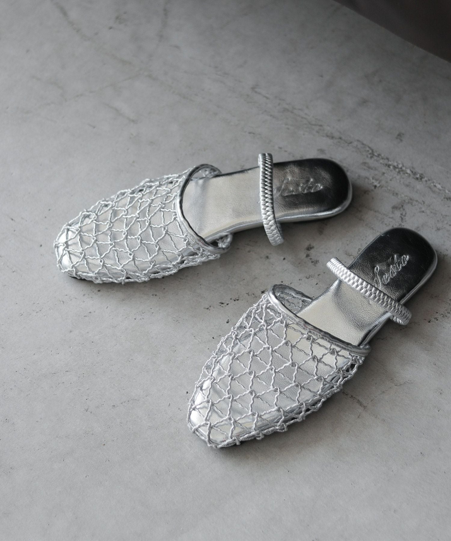 手編みメッシュ2wayフラットサンダル▲返品不可