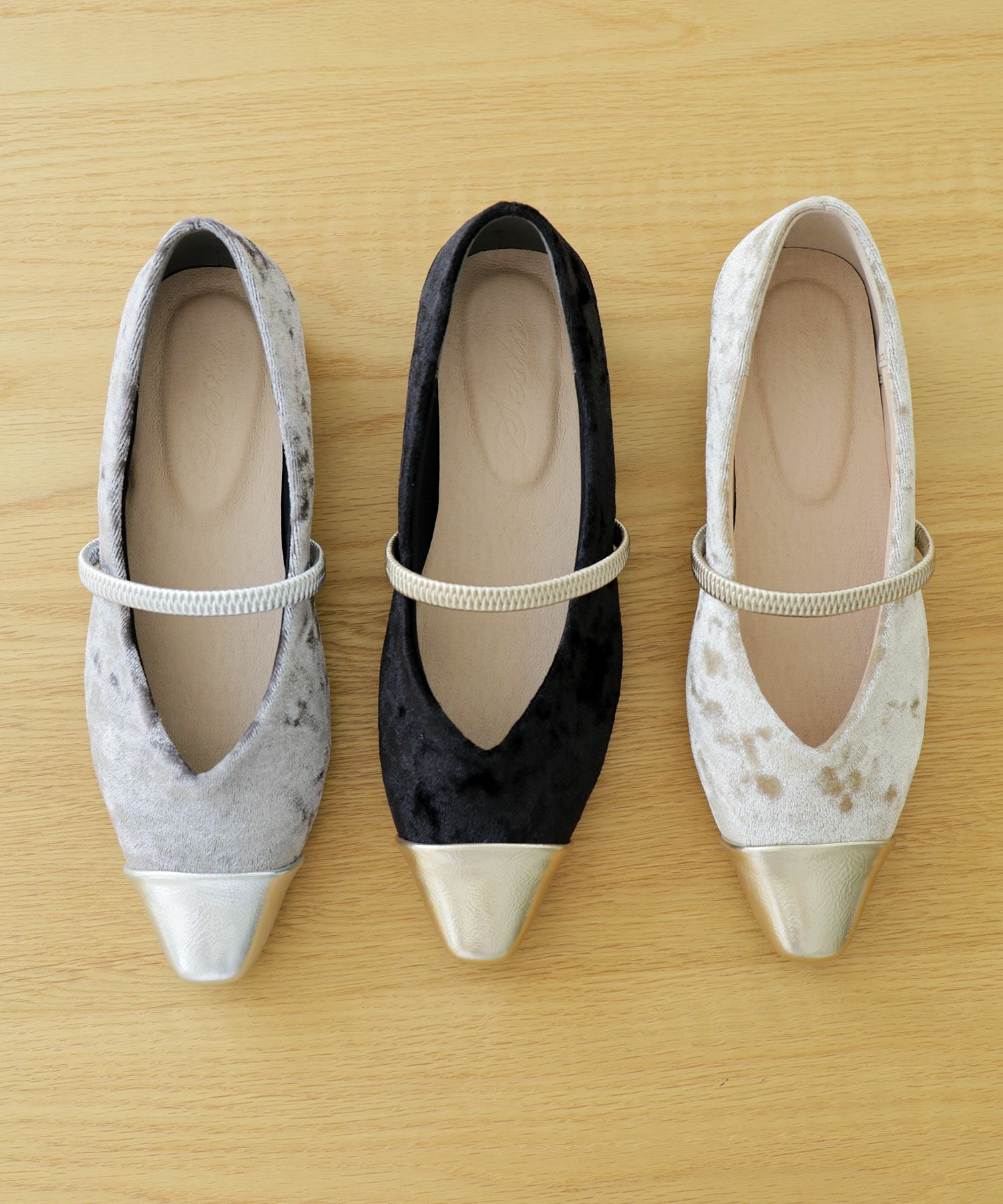 シャイニーベロアメリージェーンパンプス▲返品不可