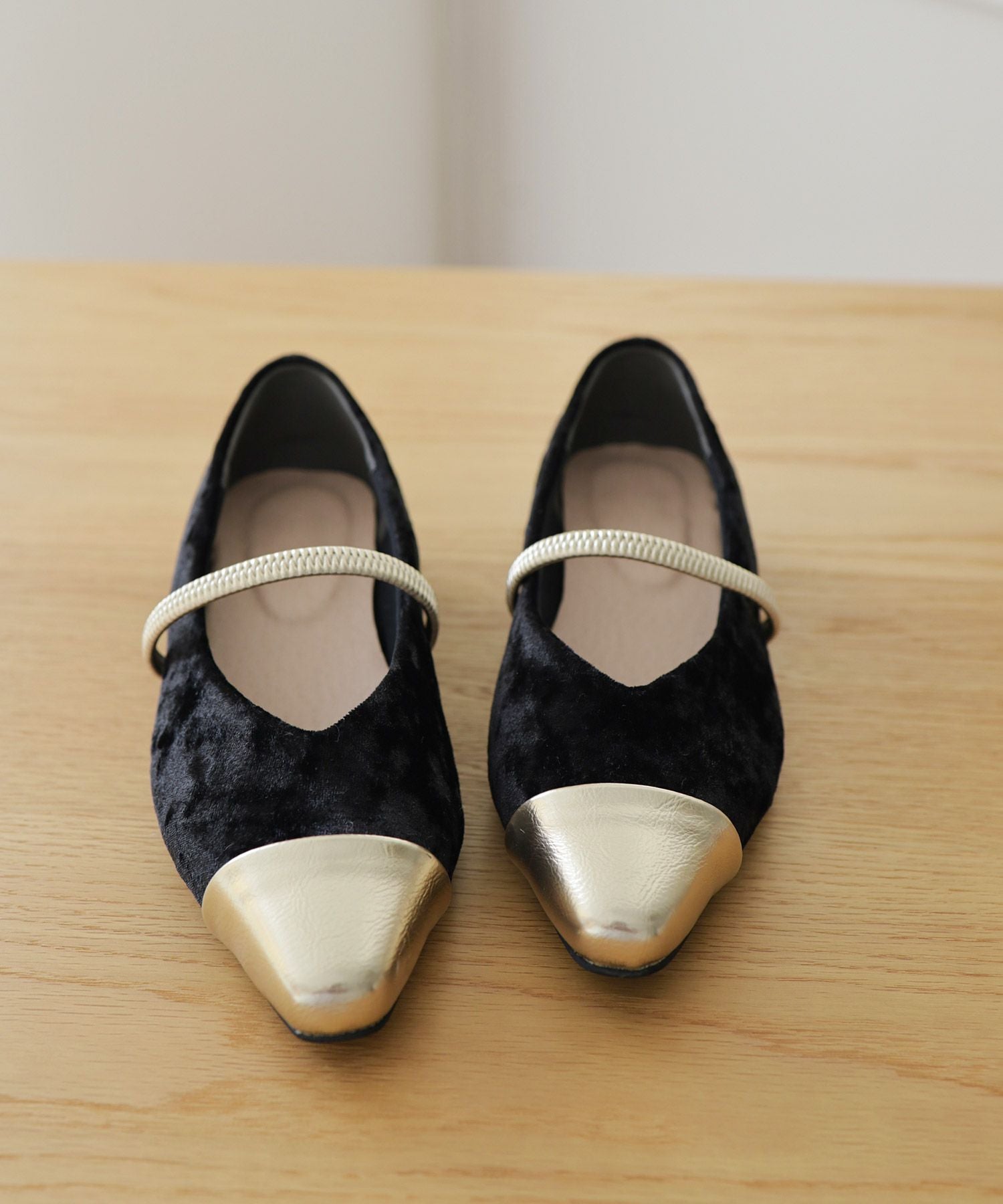 シャイニーベロアメリージェーンパンプス▲返品不可