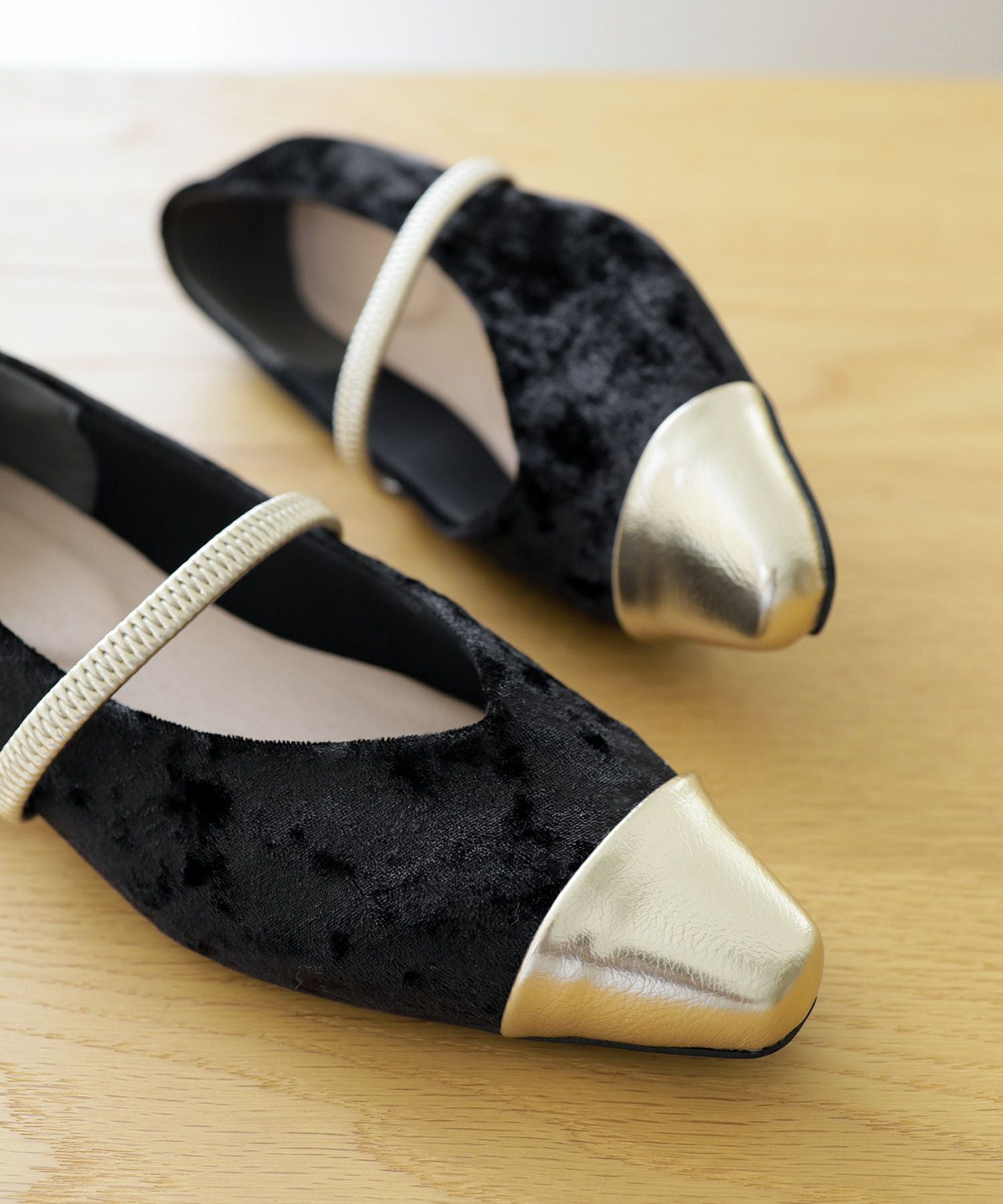 シャイニーベロアメリージェーンパンプス▲返品不可