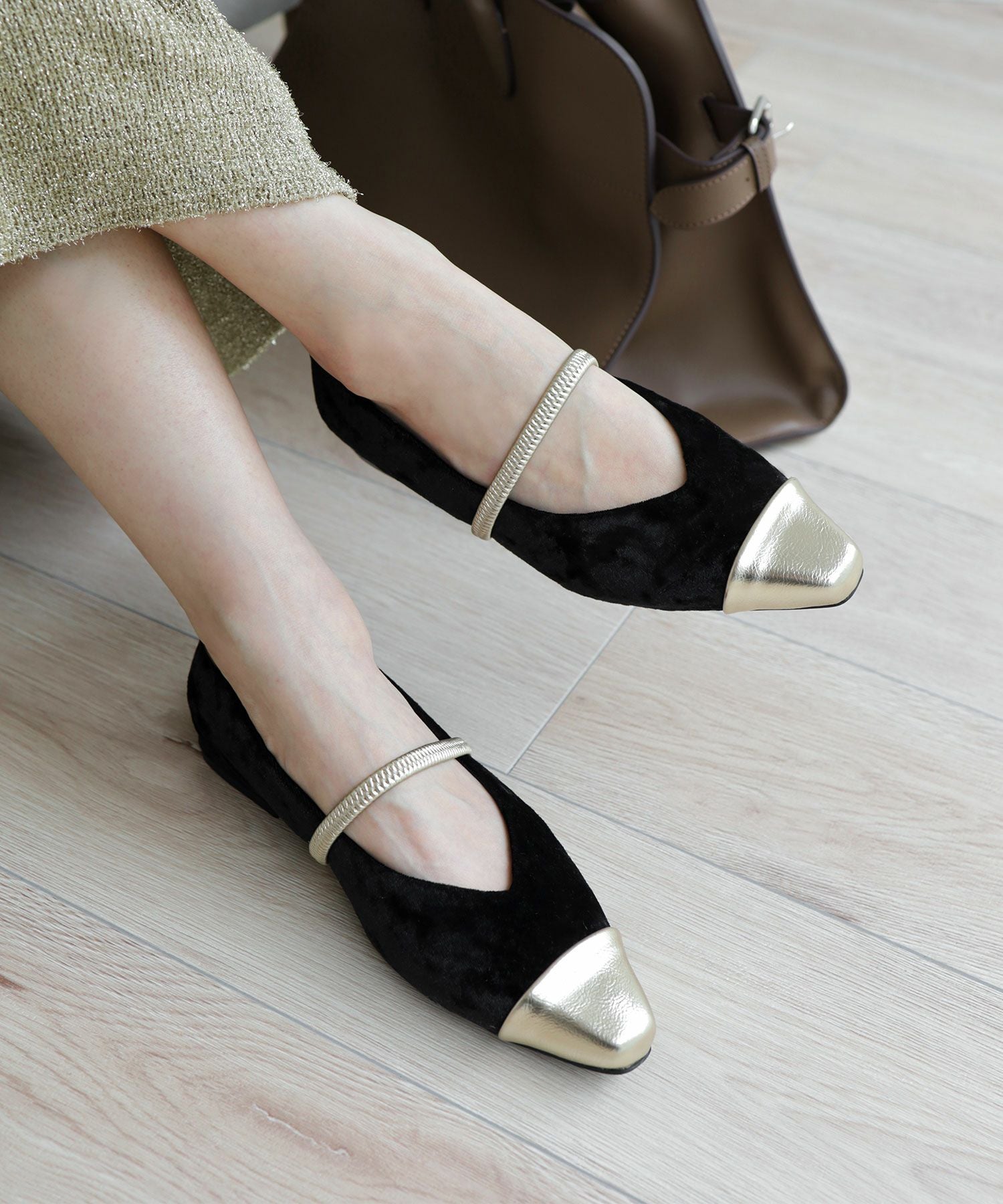 シャイニーベロアメリージェーンパンプス▲返品不可