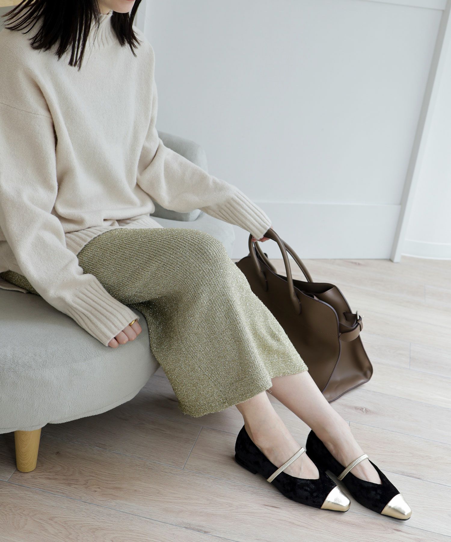 シャイニーベロアメリージェーンパンプス▲返品不可