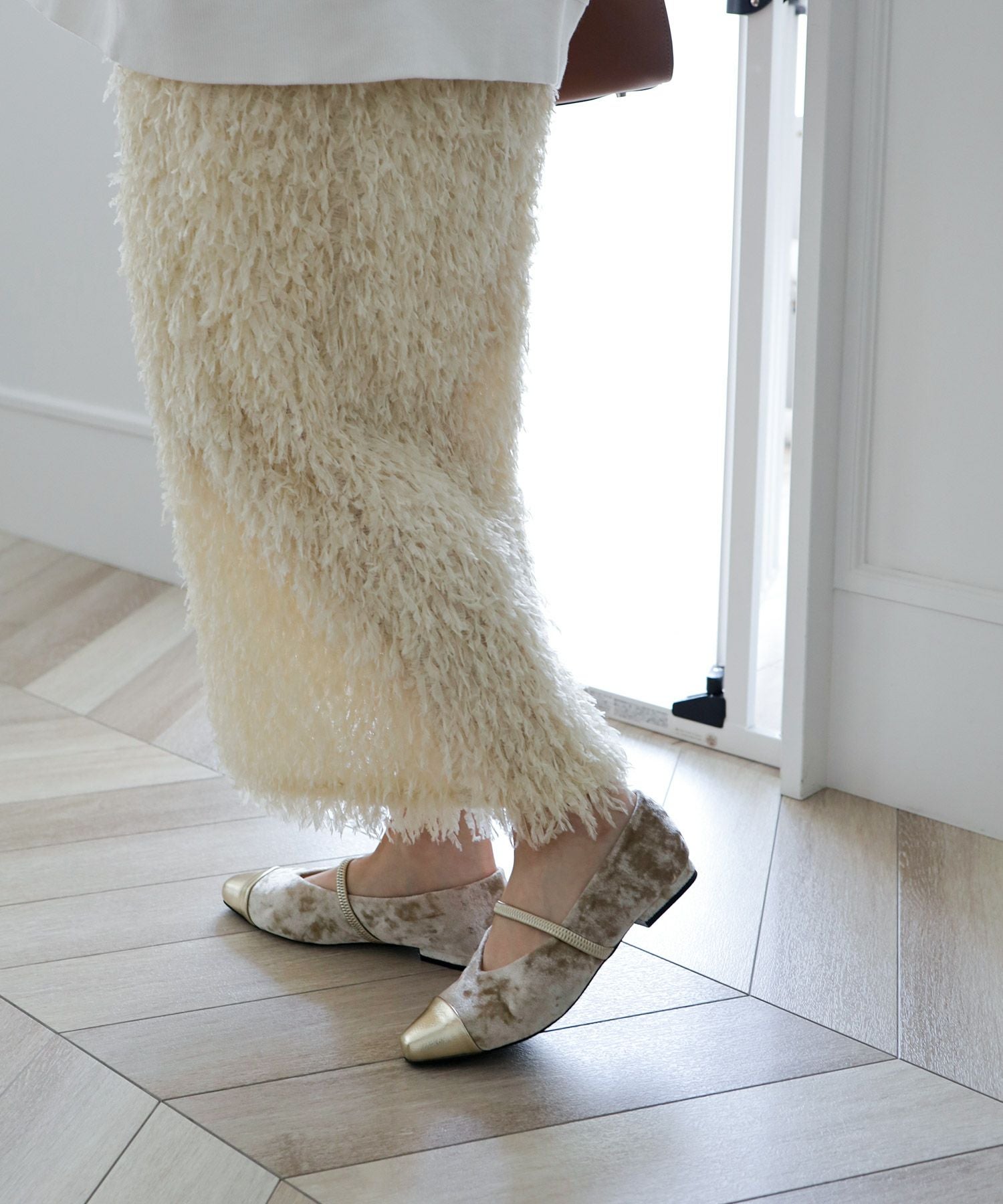 シャイニーベロアメリージェーンパンプス▲返品不可