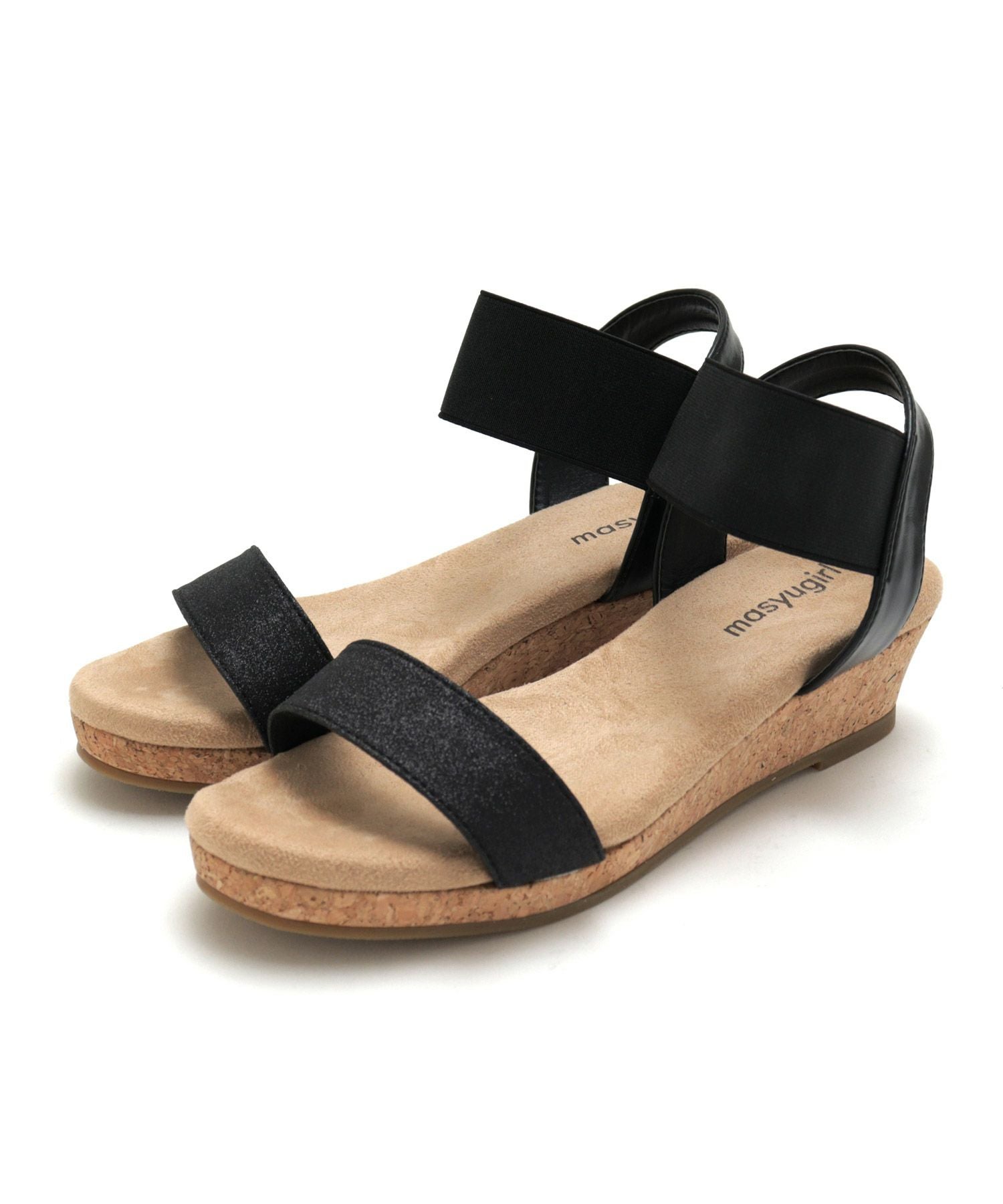 【4E幅広・大きいサイズ】4cmウェッジソール ゴムサンダル