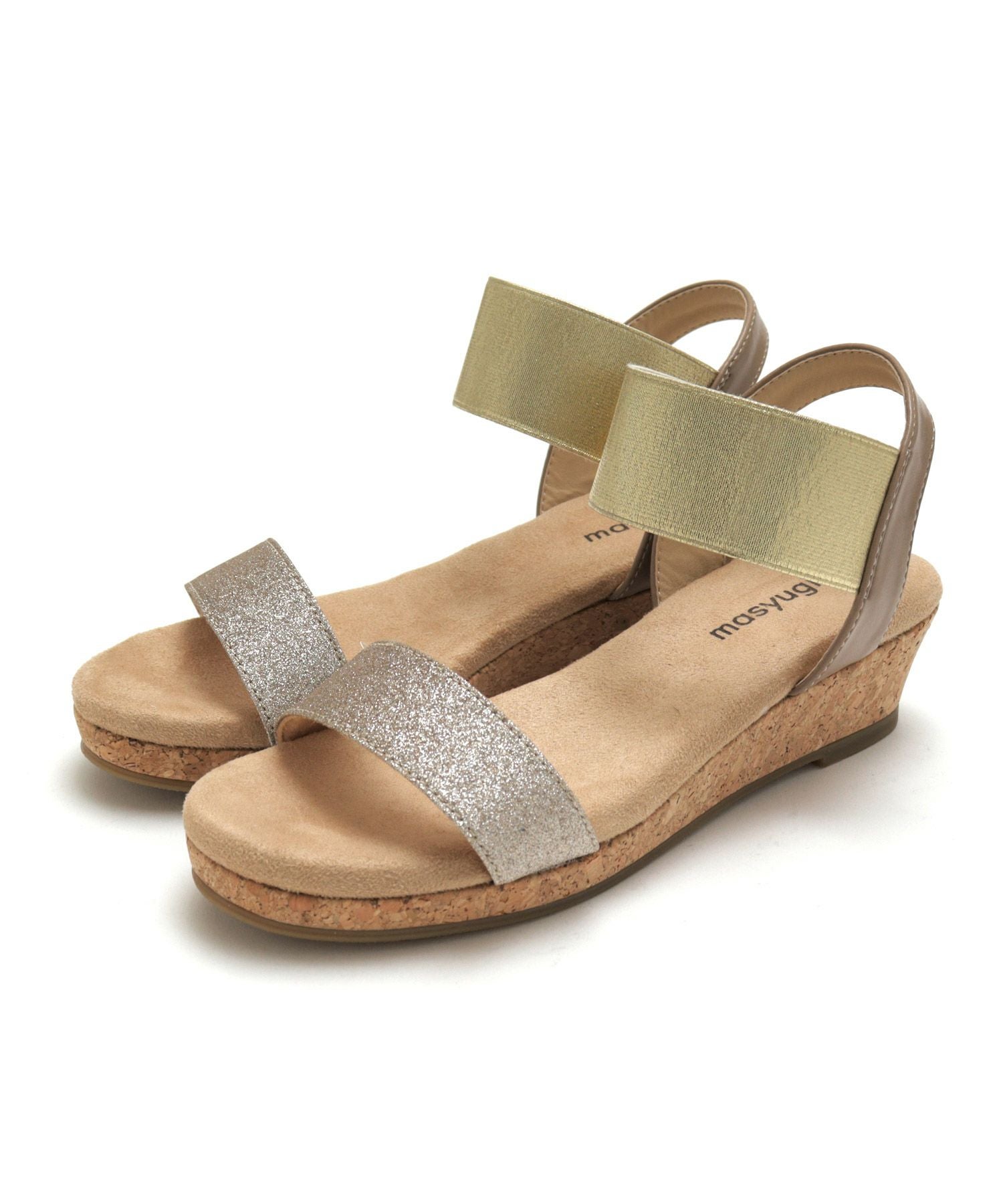 【4E幅広・大きいサイズ】4cmウェッジソール ゴムサンダル