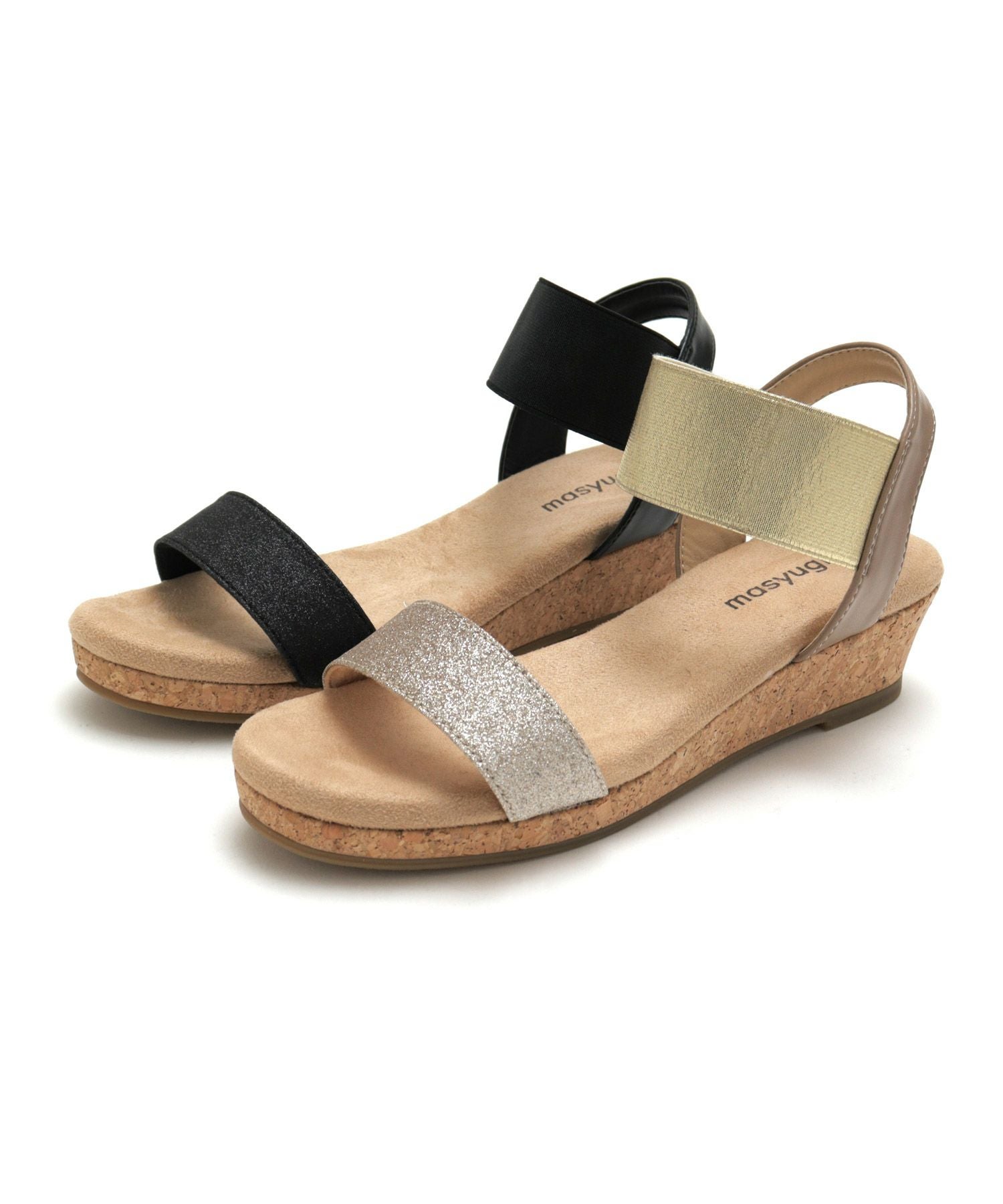 【4E幅広・大きいサイズ】4cmウェッジソール ゴムサンダル