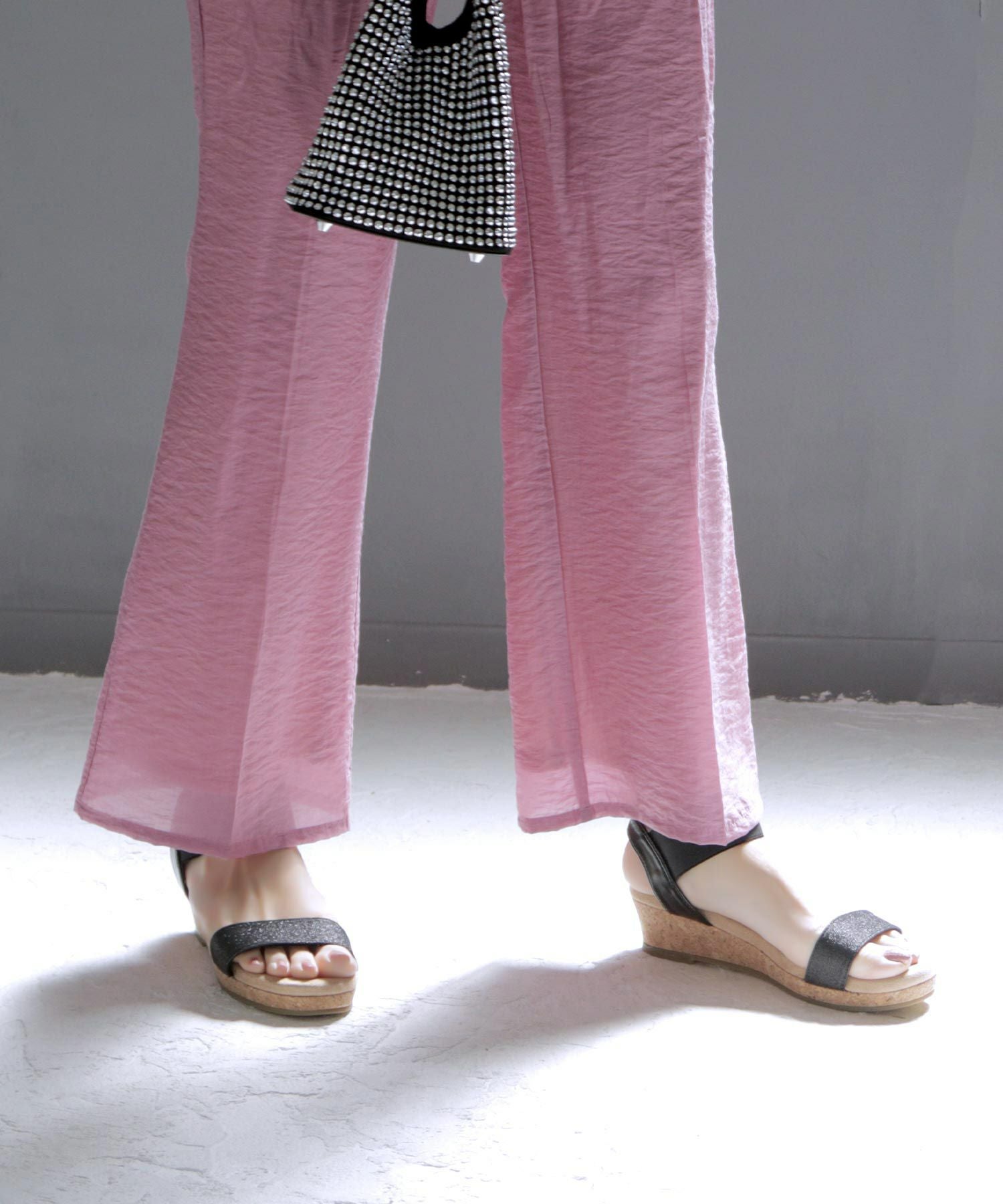 【4E幅広・大きいサイズ】4cmウェッジソール ゴムサンダル