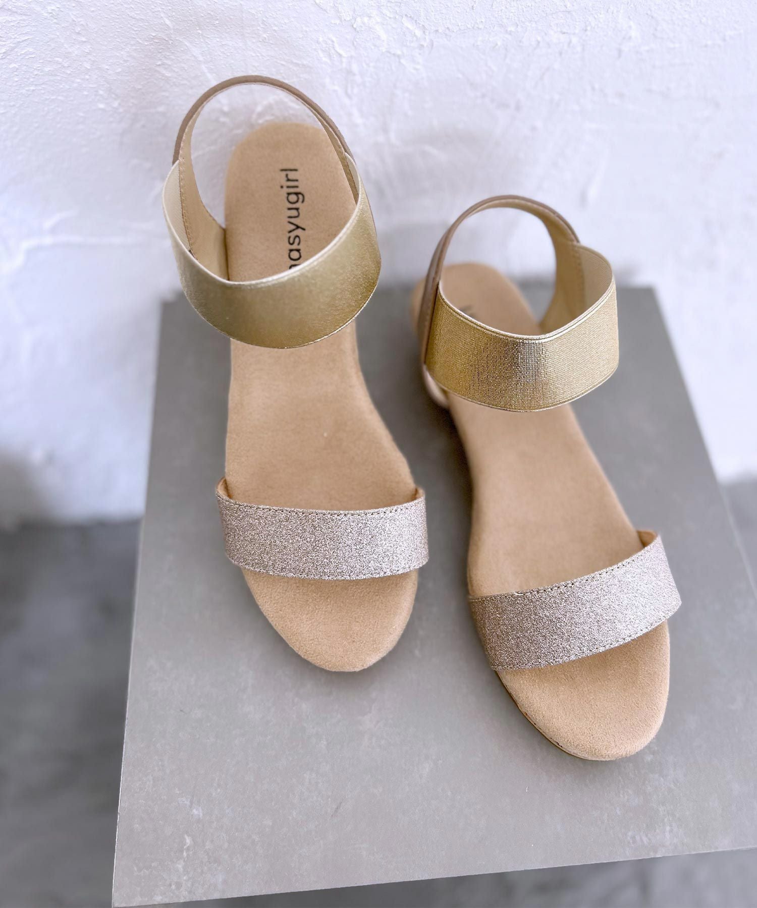 【4E幅広・大きいサイズ】4cmウェッジソール ゴムサンダル