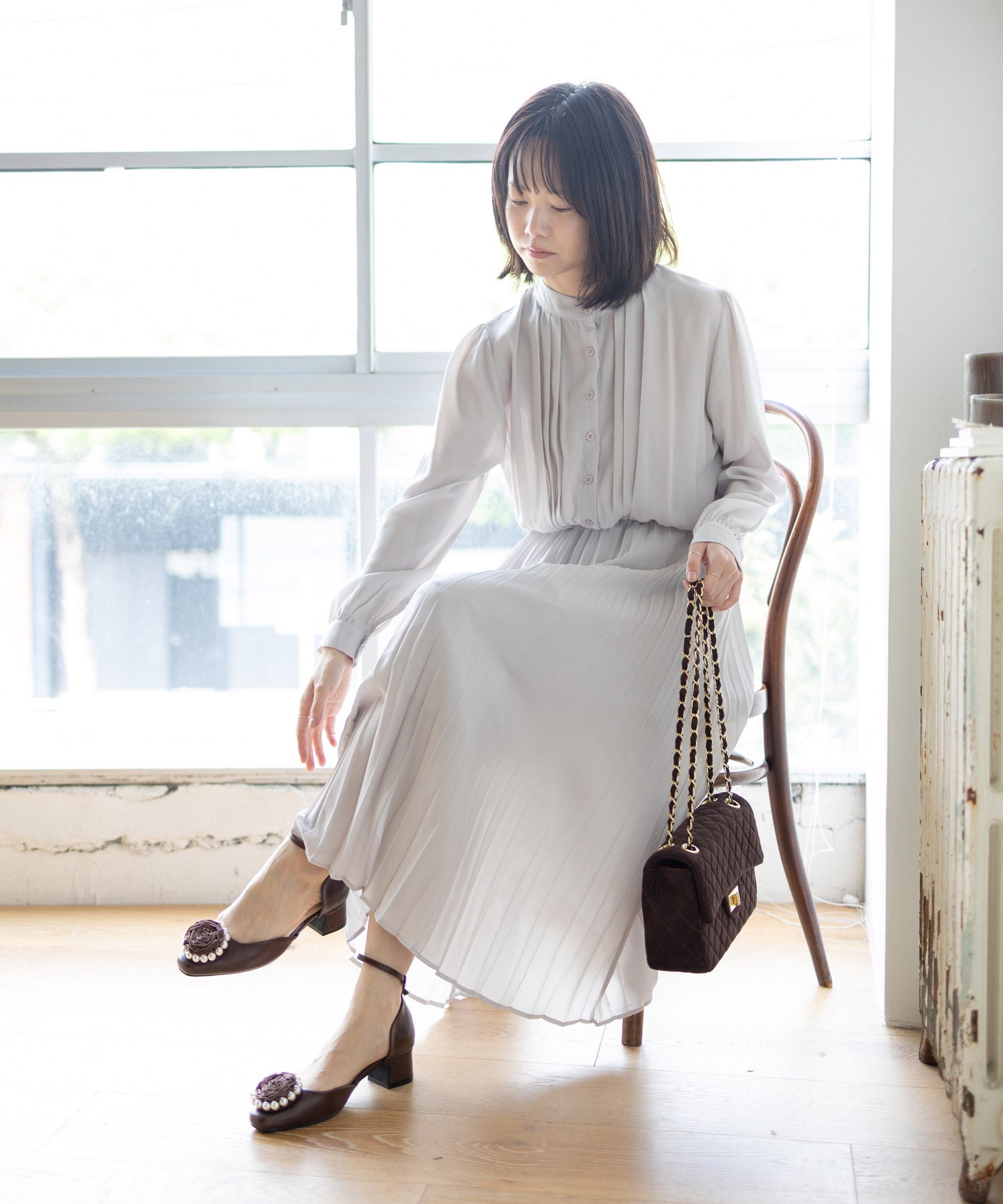 パールローズストラップパンプス ▲返品不可