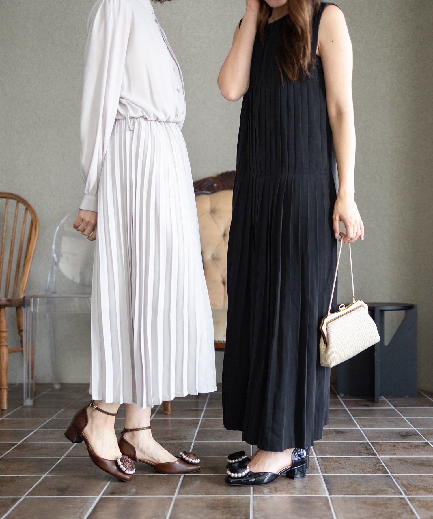 パールローズストラップパンプス ▲返品不可