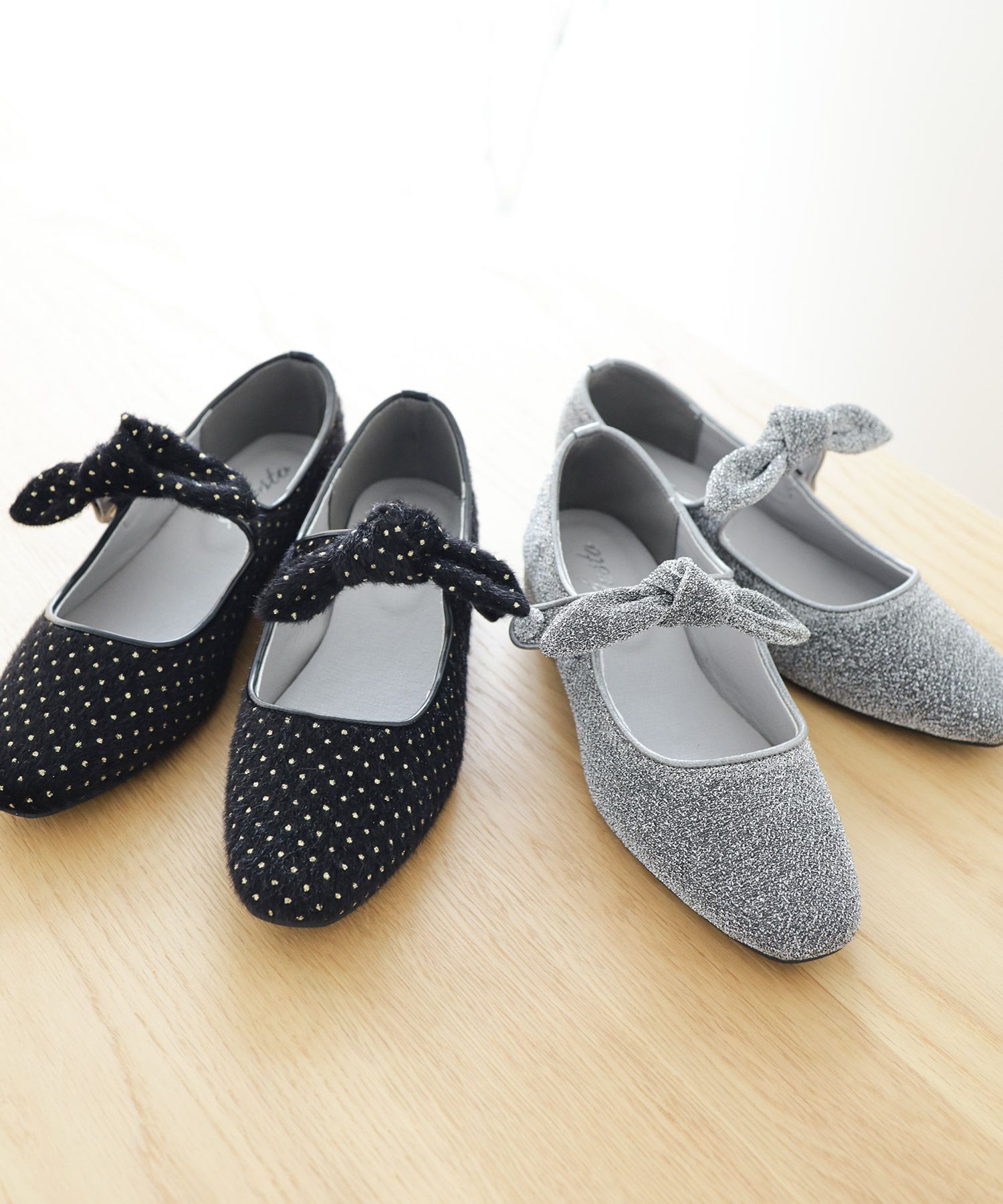 取り外し可能リボン付きメリージェーンパンプス▲返品不可