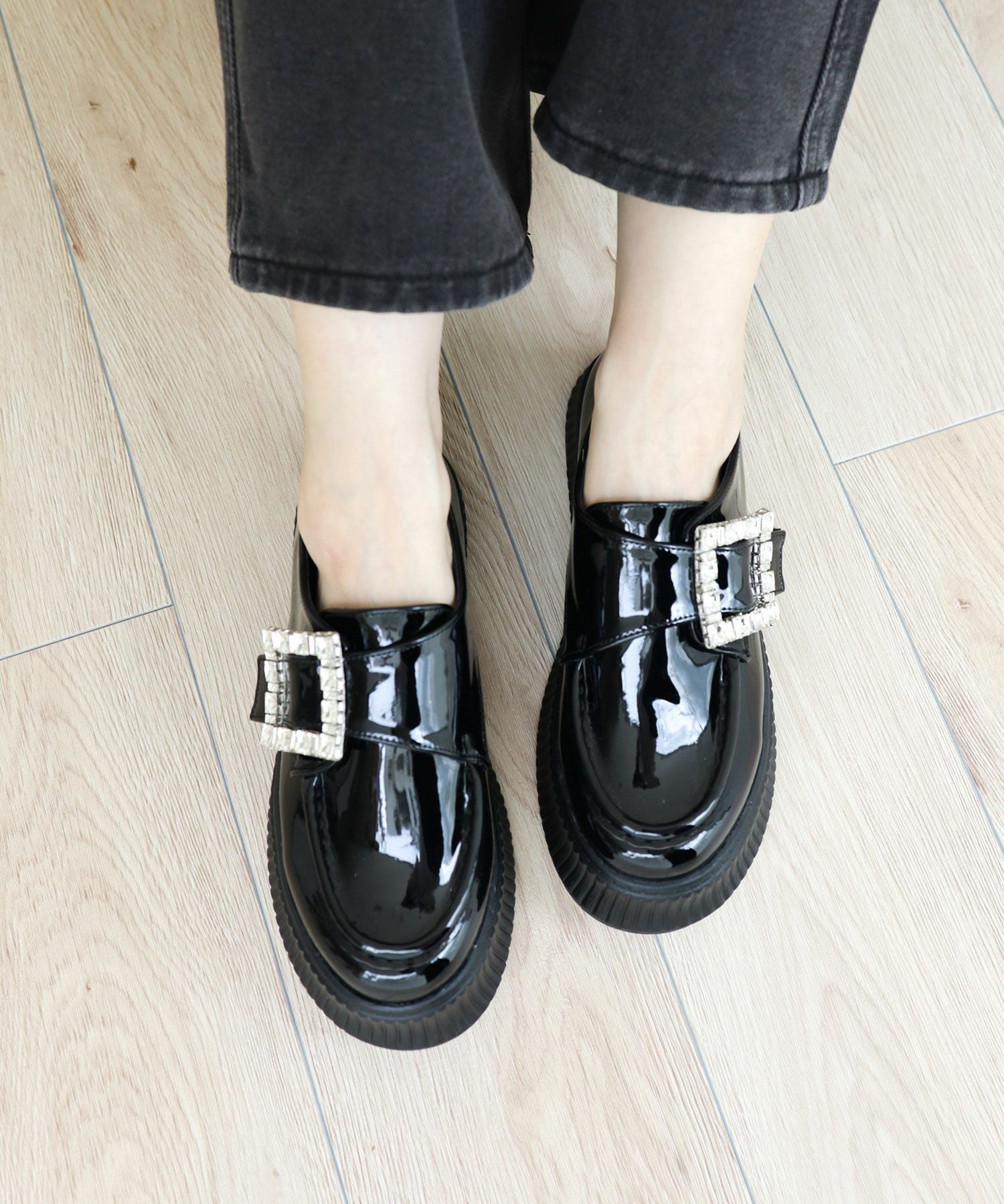 ビジューモチーフ厚底スリッポンローファー△返品不可 | SESTO(セスト